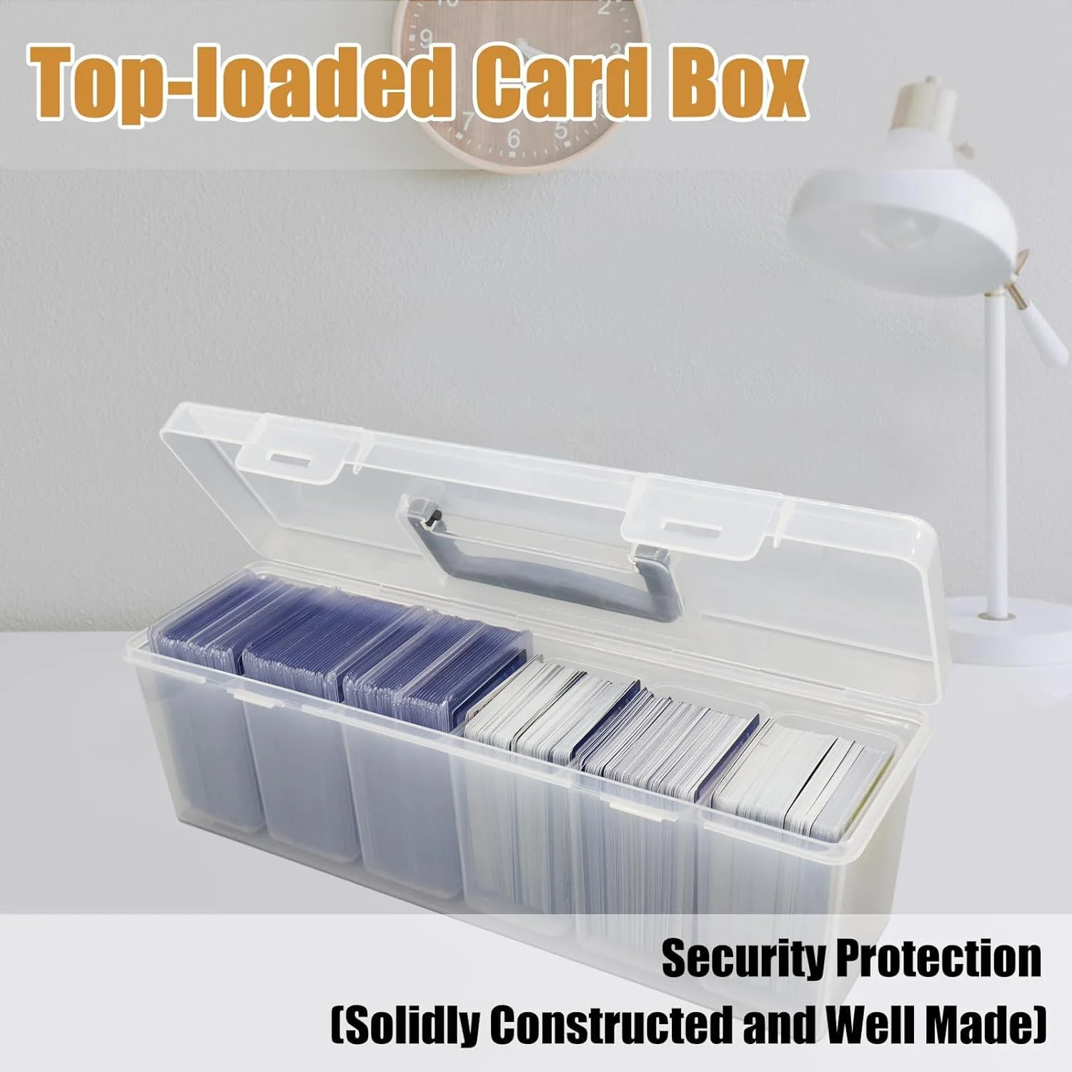 جعبه نگهداری کارت های بازی TERRIFI با دسته، مجموعه 7 عددی، پلاستیک شفاف، گنجایش بیش از 180 کارت با محافظ یا 1000+ کارت بدون محافظ، سازگار با کارت های ورزشی، بازی، MTG، بیسبال و فوتبال جعبه نگهداری کارت های بازی TERRIFI با دسته، مجموعه 7 عددی، پلاستیک شفاف، گنجایش بیش از 180 کارت با محافظ یا 1000+ کارت بدون محافظ، سازگار با کارت های ورزشی، بازی، MTG، بیسبال و فوتبال