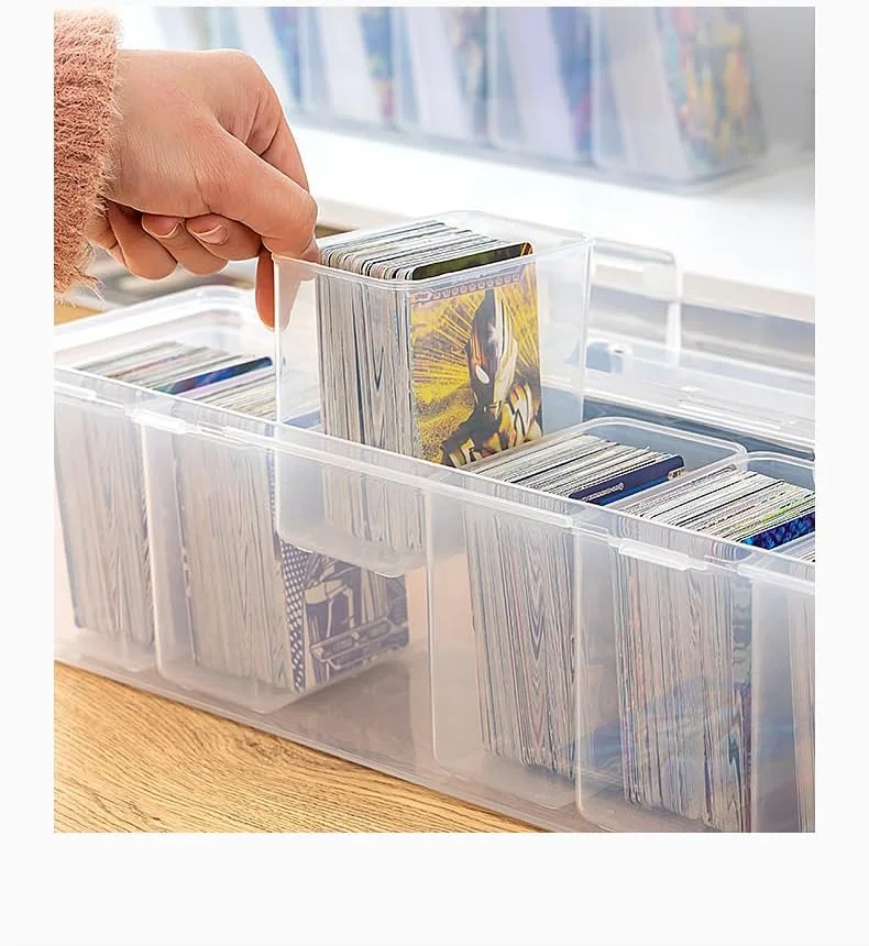 جعبه نگهداری کارت های بازی TERRIFI با دسته، مجموعه 7 عددی، پلاستیک شفاف، گنجایش بیش از 180 کارت با محافظ یا 1000+ کارت بدون محافظ، سازگار با کارت های ورزشی، بازی، MTG، بیسبال و فوتبال جعبه نگهداری کارت های بازی TERRIFI با دسته، مجموعه 7 عددی، پلاستیک شفاف، گنجایش بیش از 180 کارت با محافظ یا 1000+ کارت بدون محافظ، سازگار با کارت های ورزشی، بازی، MTG، بیسبال و فوتبال