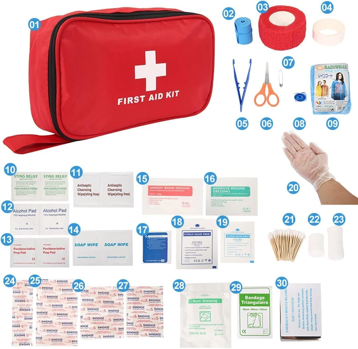 جعبه کمک های اولیه SYOSI، 184 تکه لوازم ضروری مسافرتی، قابل حمل برای فضای باز، بلایای طبیعی، زلزله، کیف های اضطراری با ظرفیت بزرگ، مناسب برای خانه و ماشین جعبه کمک های اولیه SYOSI، 184 تکه لوازم ضروری مسافرتی، قابل حمل برای فضای باز، بلایای طبیعی، زلزله، کیف های اضطراری با ظرفیت بزرگ، مناسب برای خانه و ماشین