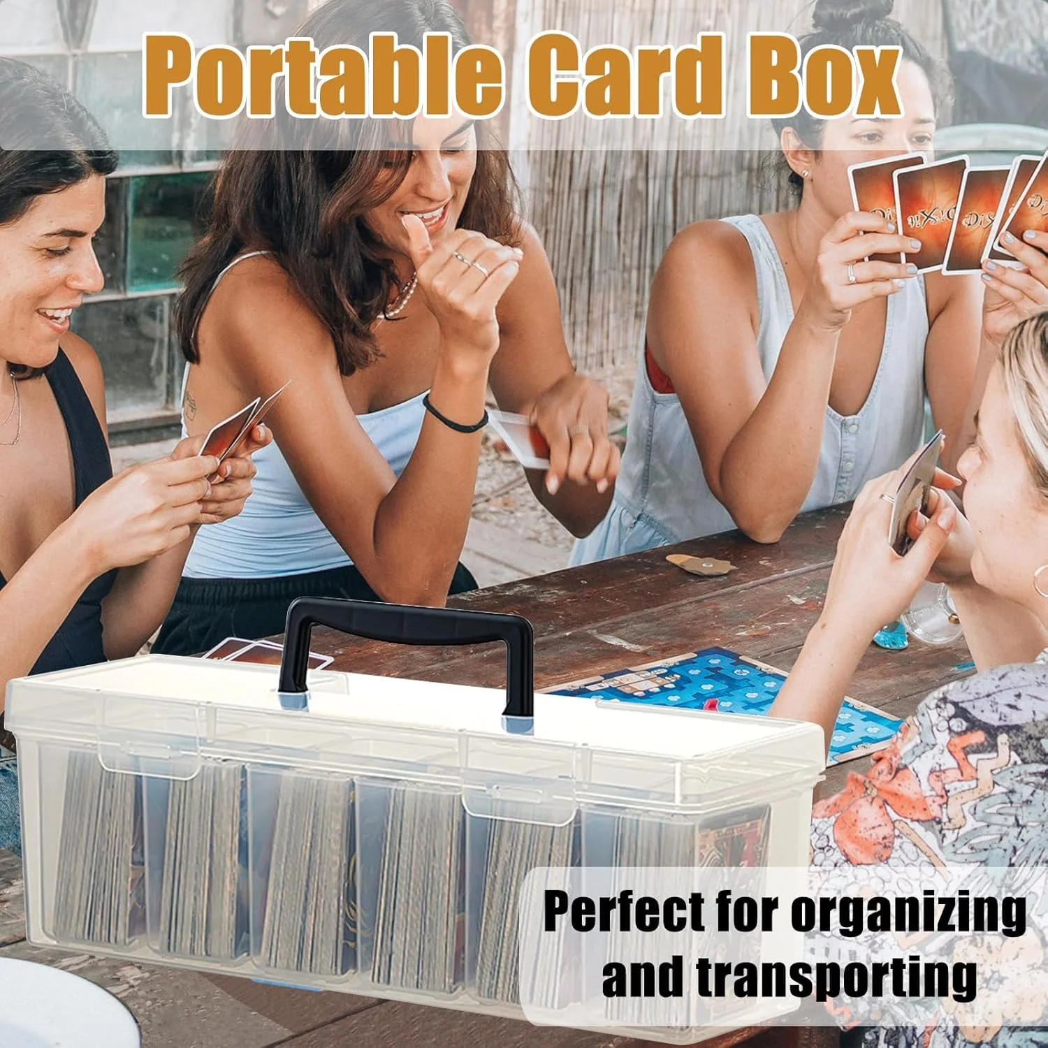 جعبه نگهداری کارت های بازی TERRIFI با دسته، مجموعه 7 عددی، پلاستیک شفاف، گنجایش بیش از 180 کارت با محافظ یا 1000+ کارت بدون محافظ، سازگار با کارت های ورزشی، بازی، MTG، بیسبال و فوتبال جعبه نگهداری کارت های بازی TERRIFI با دسته، مجموعه 7 عددی، پلاستیک شفاف، گنجایش بیش از 180 کارت با محافظ یا 1000+ کارت بدون محافظ، سازگار با کارت های ورزشی، بازی، MTG، بیسبال و فوتبال