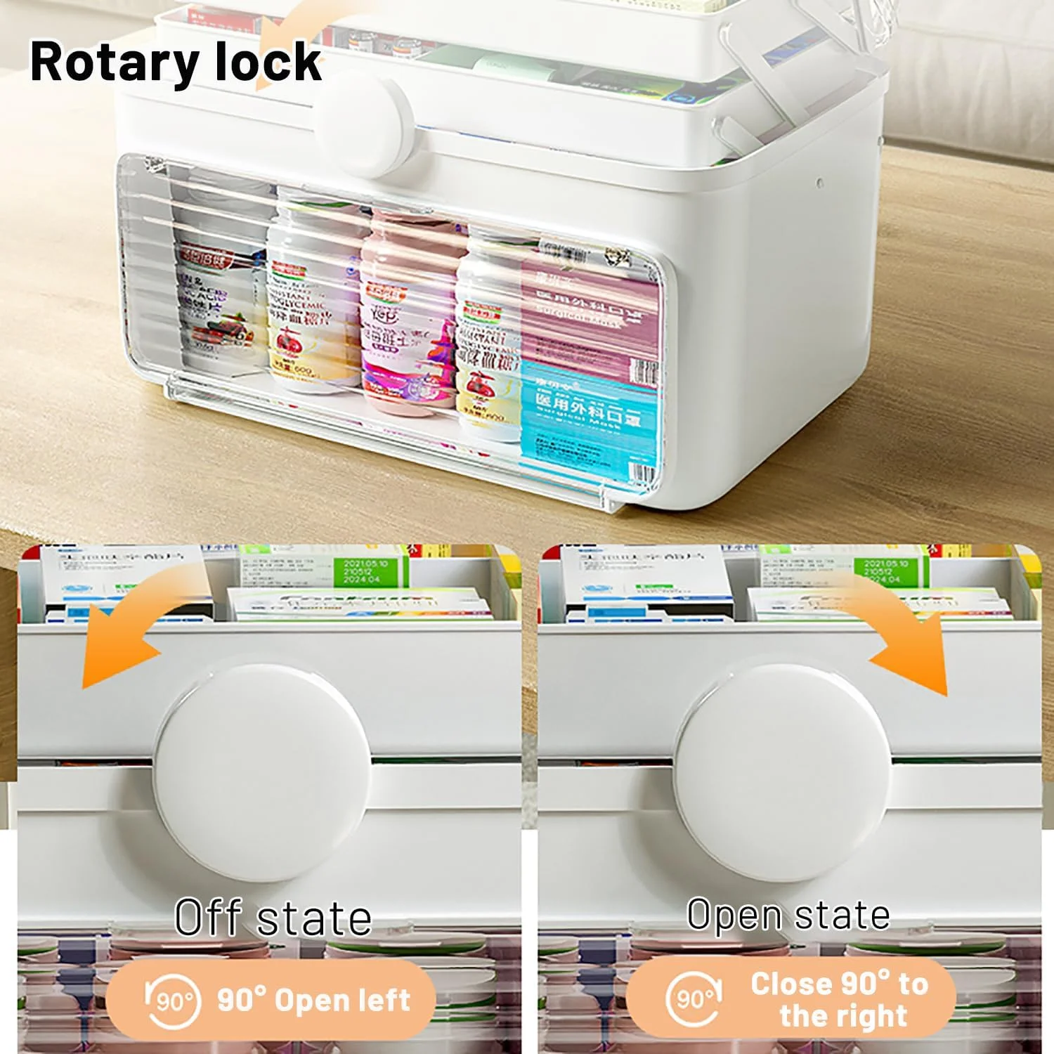 ظروف نگهداری قابل حمل 3 طبقه SPNOR، جعبه قرص با دسته و محفظه، جعبه کمک های اولیه و جعبه نگهداری اسباب بازی/جواهرات، 35 * 22.5 * 26.3 سانتی متر