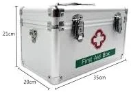 جعبه کمک های اولیه خالی ASM نقره ای | ضد آب، مناسب سفر، اضطراری و بقا | خالی | آلومینیومی | جعبه کیت کمک های اولیه