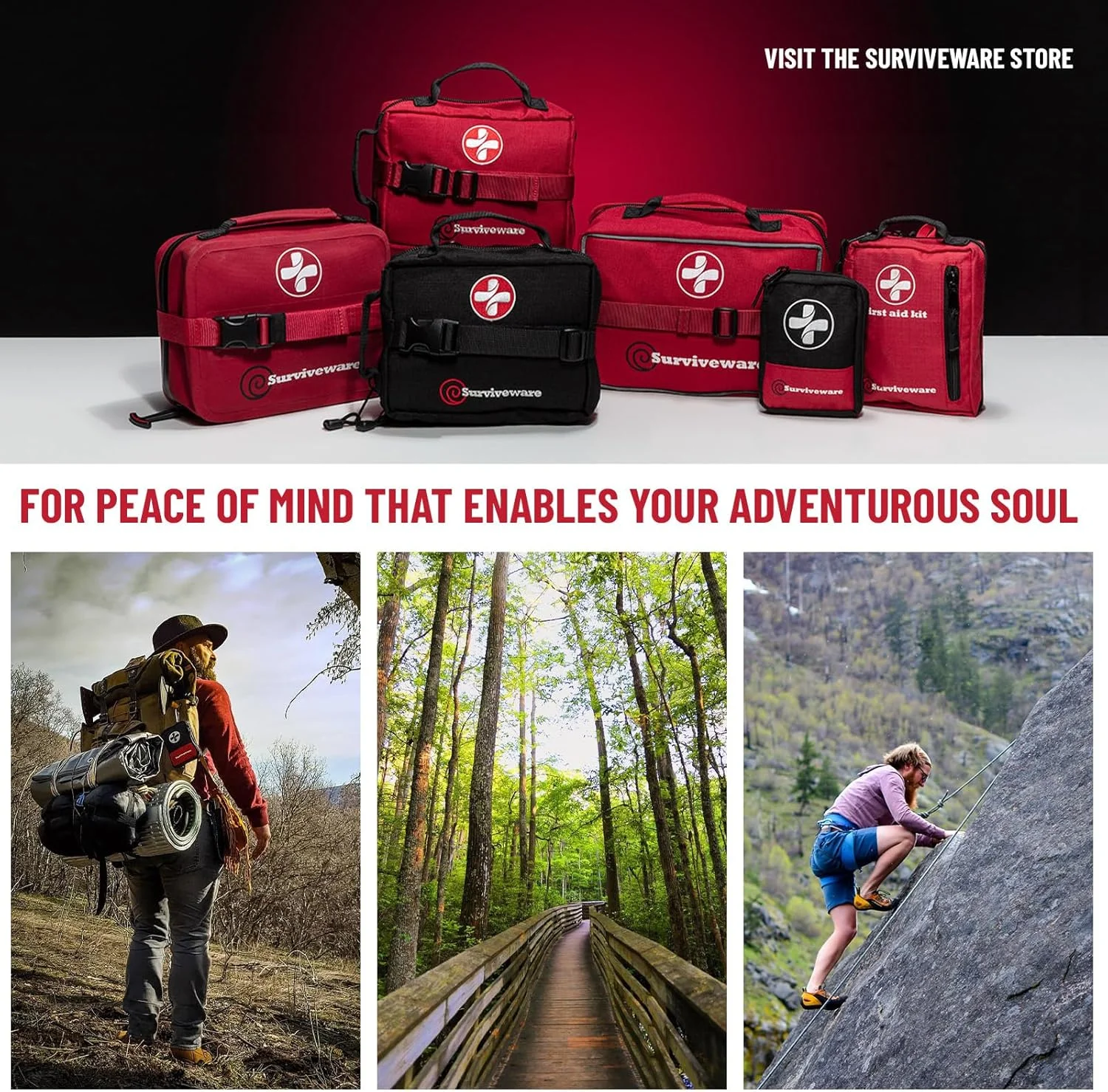 جعبه کمک های اولیه جامع و ممتاز 238 تکه Surviveware - جعبه کمک های اولیه اضطراری پزشکی برای لوازم کمپینگ مسافرتی، ملزومات خانه و شرایط اضطراری در فضای باز - کیت بقا جعبه کمک های اولیه جامع و ممتاز 238 تکه Surviveware - جعبه کمک های اولیه اضطراری پزشکی برای لوازم کمپینگ مسافرتی، ملزومات خانه و شرایط اضطراری در فضای باز - کیت بقا