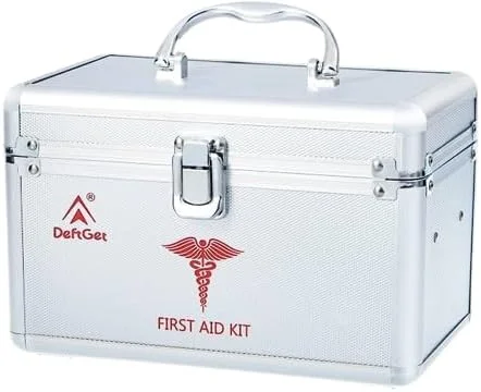 جعبه کمک های اولیه خالی ASM نقره ای | ضد آب، مناسب سفر، اضطراری و بقا | خالی | آلومینیومی | جعبه کیت کمک های اولیه
