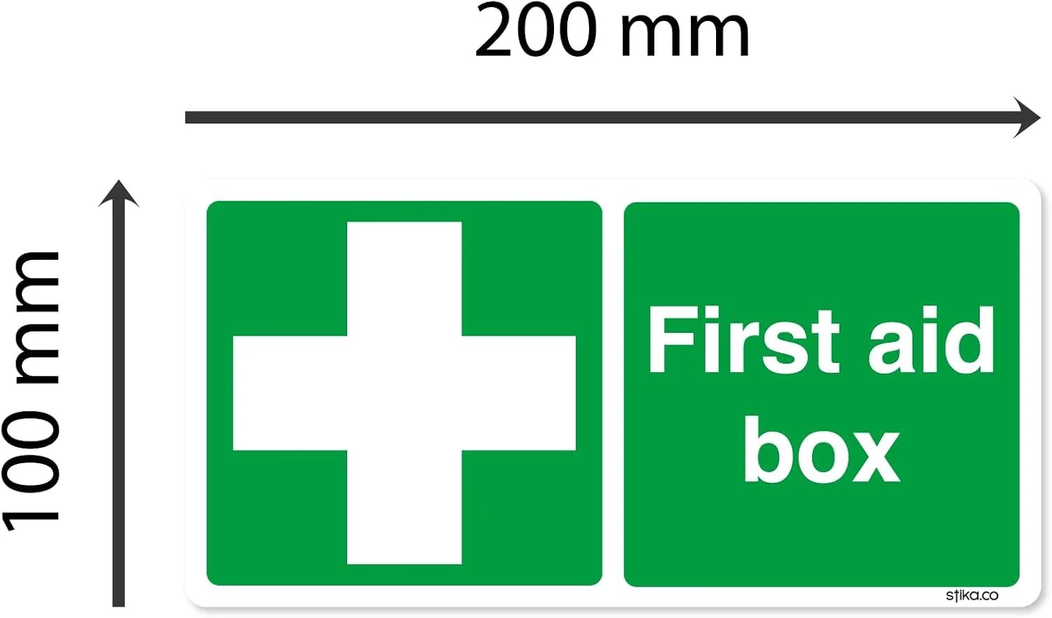 برچسب جعبه کمک های اولیه استیکا، 200mm x 100mm، برچسب وینیل خود چسب | علائم ایمنی کمک های اولیه و اضطراری برای استفاده در دفتر و سایت (1، وینیل سفید) برچسب جعبه کمک های اولیه استیکا، 200mm x 100mm، برچسب وینیل خود چسب | علائم ایمنی کمک های اولیه و اضطراری برای استفاده در دفتر و سایت (1، وینیل سفید)