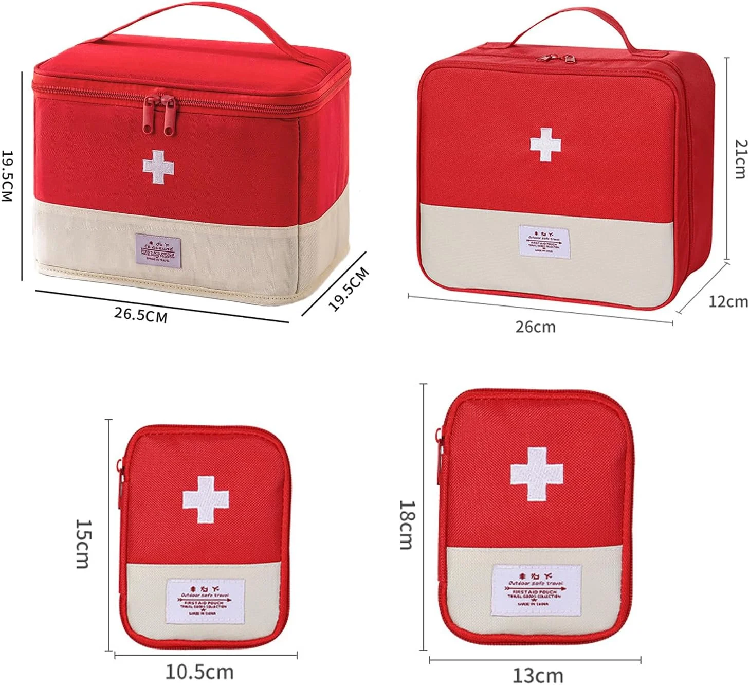 کیف کمک های اولیه قابل حمل SOOFAM، 4 عددی، کیف نگهداری داروهای اورژانسی با دسته، کیف مسافرتی مدیریت قرص، کیف نجات خالی کیت های پزشکی قابل استفاده مجدد، کیف نگهداری ابزار پزشکی مسافرتی (قرمز) کیف کمک های اولیه قابل حمل SOOFAM، 4 عددی، کیف نگهداری داروهای اورژانسی با دسته، کیف مسافرتی مدیریت قرص، کیف نجات خالی کیت های پزشکی قابل استفاده مجدد، کیف نگهداری ابزار پزشکی مسافرتی (قرمز)