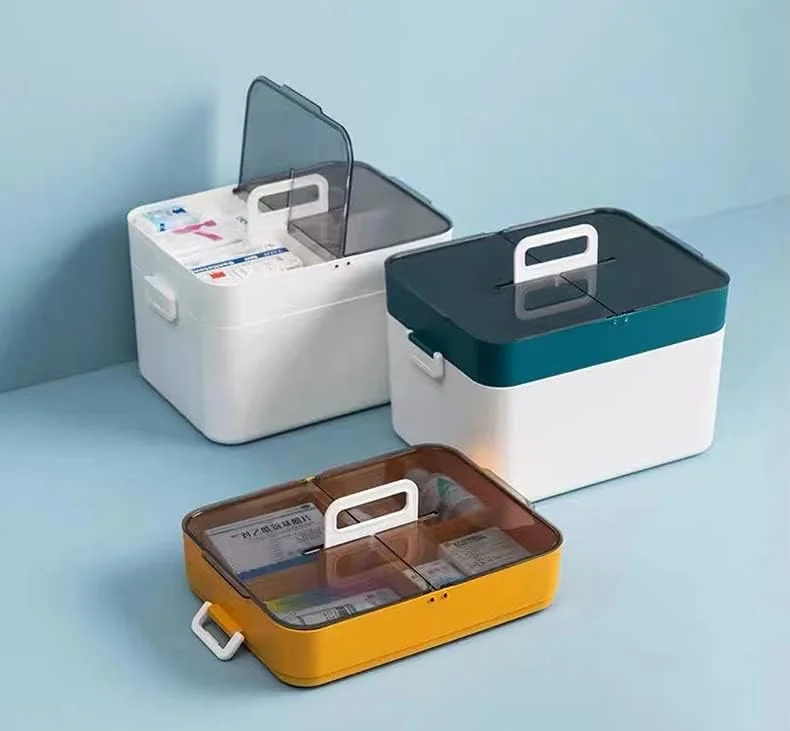 جعبه کمک های اولیه دو لایه پلاستیکی SKYISOK، جعبه دارویی با ظرفیت بزرگ، جعبه کمک های اولیه چند منظوره برای خانواده (زرد) جعبه کمک های اولیه دو لایه پلاستیکی SKYISOK، جعبه دارویی با ظرفیت بزرگ، جعبه کمک های اولیه چند منظوره برای خانواده (زرد)