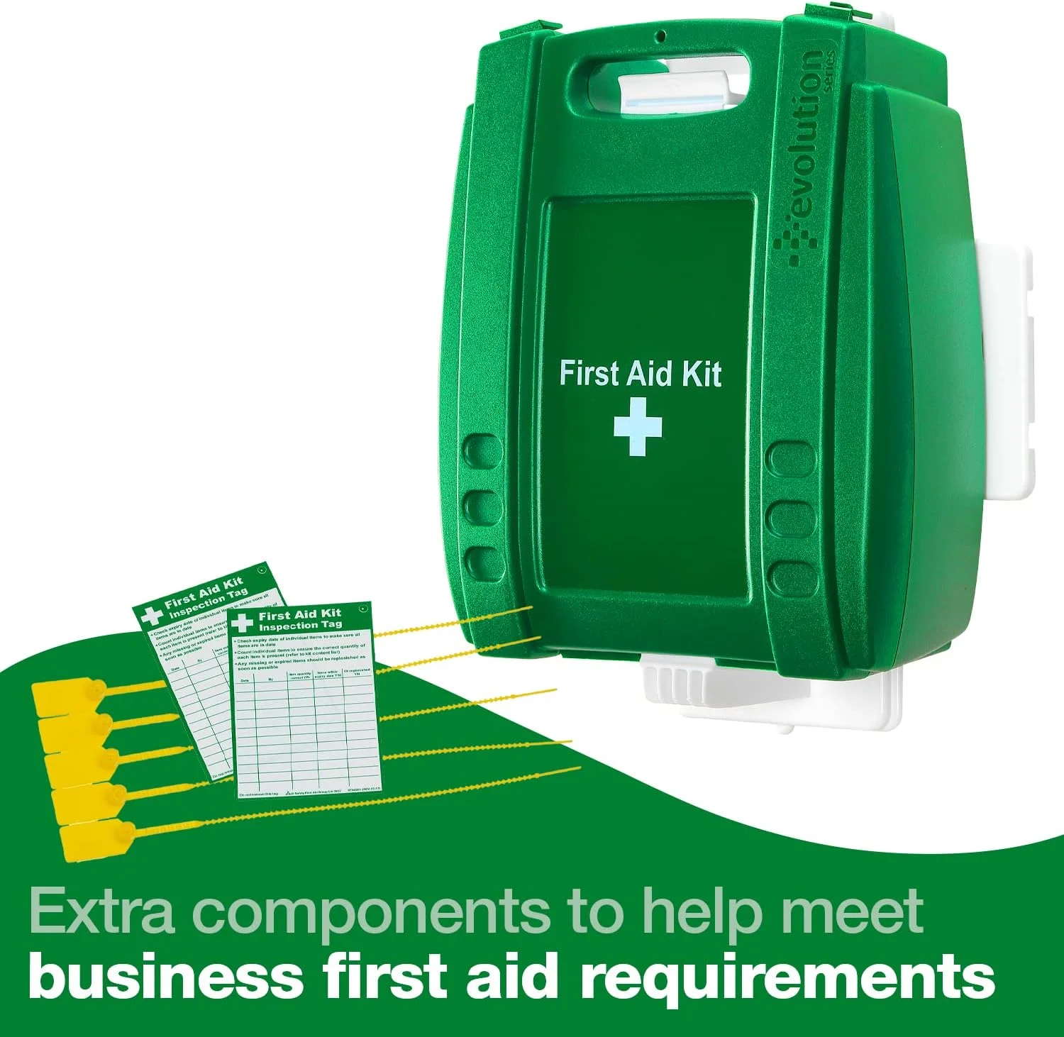 جعبه کمک های اولیه محل کار گروه ایمنی اولیه، استاندارد بریتانیا (متوسط برای 25-100 نفر) قابل نصب روی دیوار به همراه برچسب های بازرسی و چسب زخم اضافی جعبه کمک های اولیه محل کار گروه ایمنی اولیه، استاندارد بریتانیا (متوسط برای 25-100 نفر) قابل نصب روی دیوار به همراه برچسب های بازرسی و چسب زخم اضافی