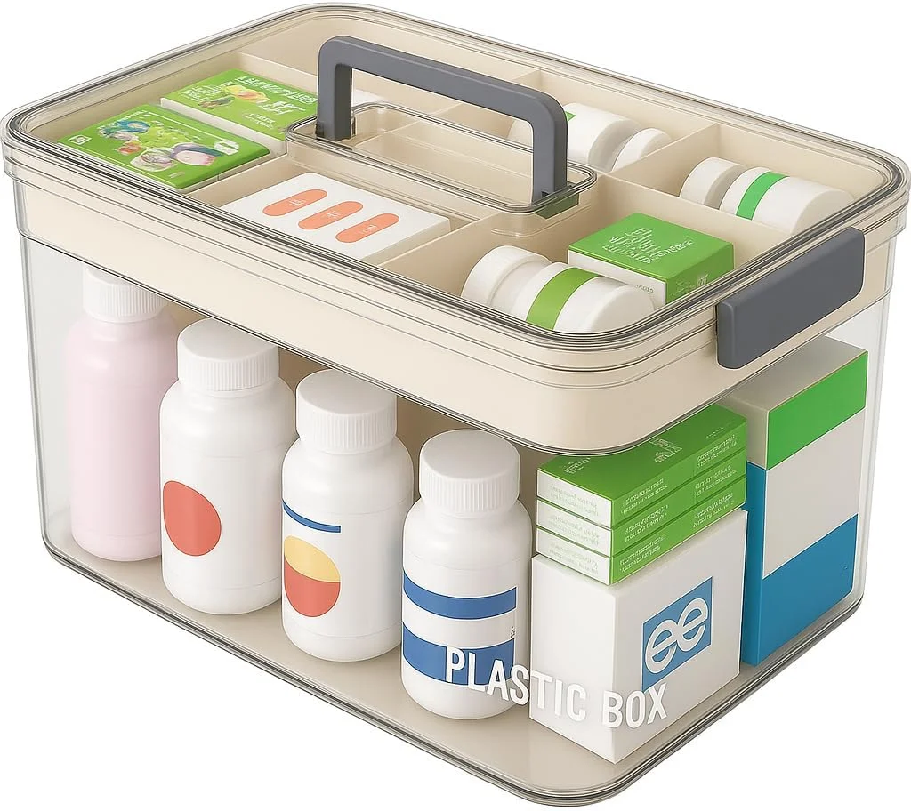 جعبه نگهداری دارو Premify، سازمان دهنده قرص با محفظه و دسته، جعبه نگهداری کمک های اولیه 31x19x16 سانتی متر، سازمان دهنده نگهداری مهره/اسباب بازی/جواهرات (متوسط) جعبه نگهداری دارو Premify، سازمان دهنده قرص با محفظه و دسته، جعبه نگهداری کمک های اولیه 31x19x16 سانتی متر، سازمان دهنده نگهداری مهره/اسباب بازی/جواهرات (متوسط)