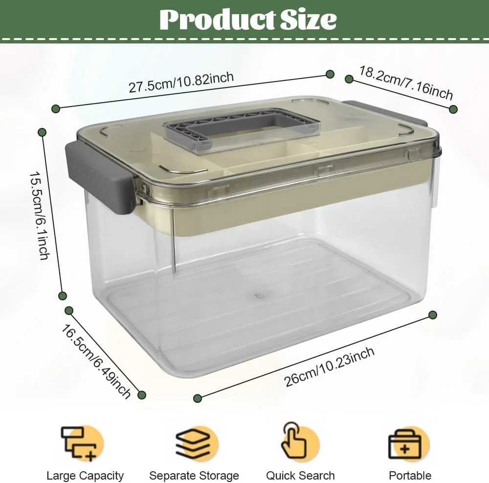 جعبه نگهداری دارو Premify، سازمان دهنده قرص با محفظه و دسته، جعبه نگهداری کمک های اولیه 31x19x16 سانتی متر، سازمان دهنده نگهداری مهره/اسباب بازی/جواهرات (متوسط) جعبه نگهداری دارو Premify، سازمان دهنده قرص با محفظه و دسته، جعبه نگهداری کمک های اولیه 31x19x16 سانتی متر، سازمان دهنده نگهداری مهره/اسباب بازی/جواهرات (متوسط)