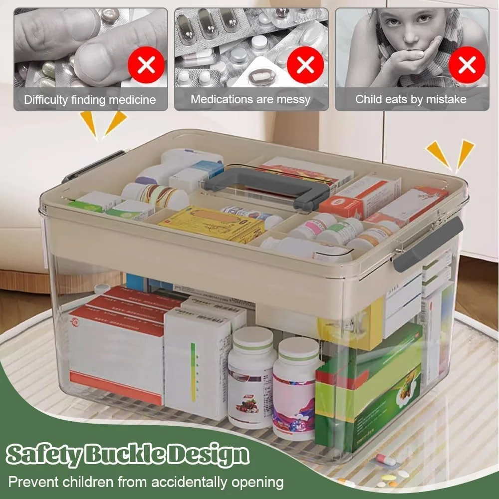 جعبه نگهداری دارو Premify، سازمان دهنده قرص با محفظه و دسته، جعبه نگهداری کمک های اولیه 31x19x16 سانتی متر، سازمان دهنده نگهداری مهره/اسباب بازی/جواهرات (متوسط) جعبه نگهداری دارو Premify، سازمان دهنده قرص با محفظه و دسته، جعبه نگهداری کمک های اولیه 31x19x16 سانتی متر، سازمان دهنده نگهداری مهره/اسباب بازی/جواهرات (متوسط)