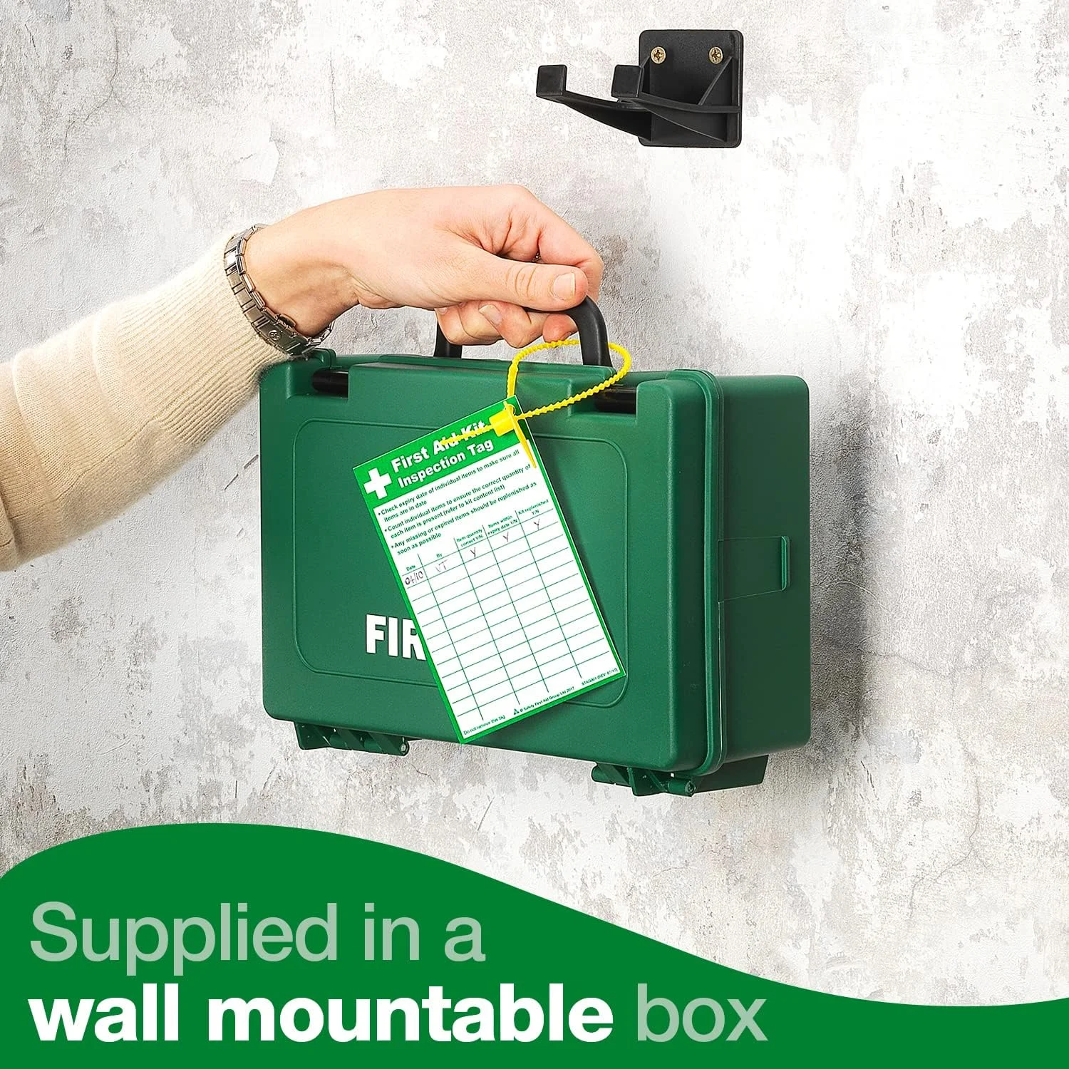 جعبه کمک های اولیه محل کار گروه ایمنی (کوچک برای 1 تا 10 نفر) مطابق با مقررات بهداشت، ایمنی و محیط زیست، دارای بست دیواری و چسب زخم اضافی جعبه کمک های اولیه محل کار گروه ایمنی (کوچک برای 1 تا 10 نفر) مطابق با مقررات بهداشت، ایمنی و محیط زیست، دارای بست دیواری و چسب زخم اضافی