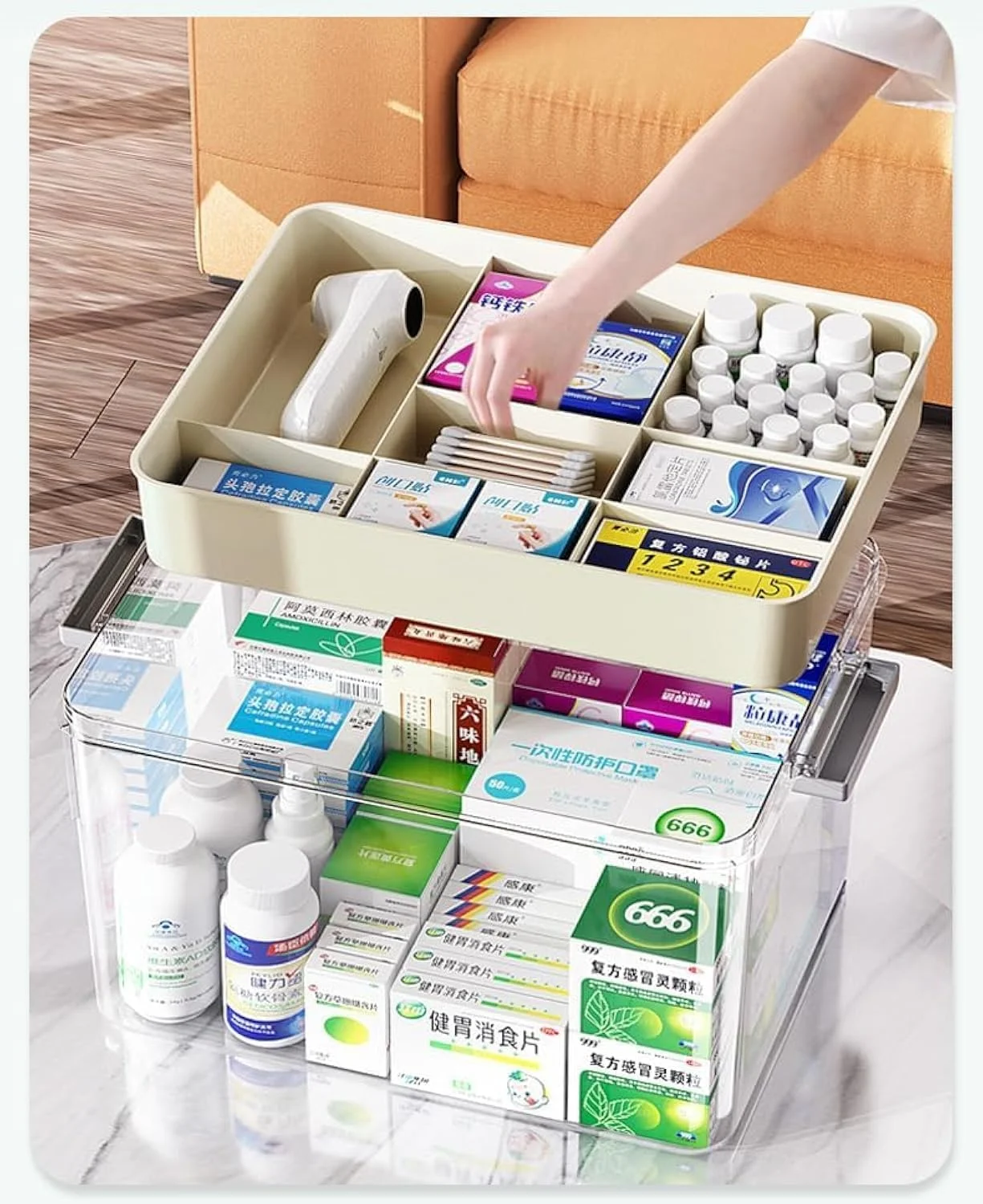 جعبه نگهداری دارو Premify، سازمان دهنده قرص با محفظه و دسته، جعبه نگهداری کیت کمک های اولیه 36x24x19 سانتی متر، سازمان دهنده نگهداری مهره/اسباب بازی/جواهرات (بزرگ) جعبه نگهداری دارو Premify، سازمان دهنده قرص با محفظه و دسته، جعبه نگهداری کیت کمک های اولیه 36x24x19 سانتی متر، سازمان دهنده نگهداری مهره/اسباب بازی/جواهرات (بزرگ)