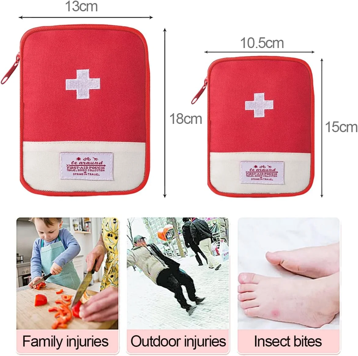 کیف کمک های اولیه کوچک مسافرتی، بسته 2 عددی کیف نگهداری کیت کمک های اولیه کوچک قابل حمل برای جعبه های دارو، کیف نجات خالی کیت های پزشکی قابل استفاده مجدد برای فعالیت های ورزشی کمپینگ پیاده روی فعالیت های اضطراری در فضای باز