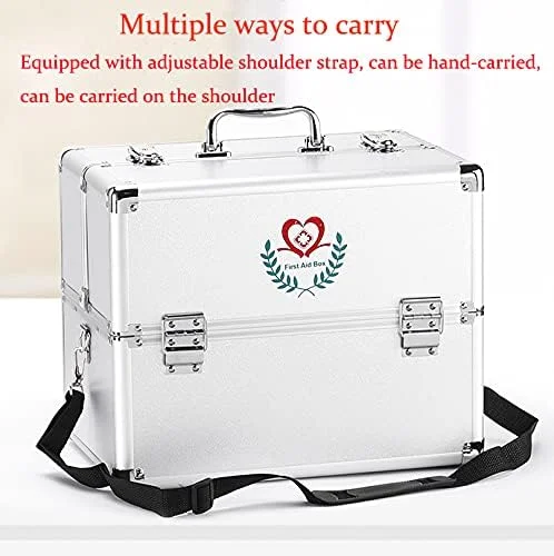 جعبه کمک های اولیه QA، کابینت نگهداری دارو پلاستیکی 3 طبقه، جعبه داروی اورژانس خانوادگی، لوازم پزشکی دسته دار قابل حمل با محفظه و دسته (نقره ای) جعبه کمک های اولیه QA، کابینت نگهداری دارو پلاستیکی 3 طبقه، جعبه داروی اورژانس خانوادگی، لوازم پزشکی دسته دار قابل حمل با محفظه و دسته (نقره ای)