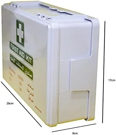 جعبه کمک های اولیه پلاستیکی ABS مدل HFA004، مناسب برای 15 تا 20 نفر، قابل استفاده در خودرو، دفتر کوچک و انبار. جعبه کمک های اولیه