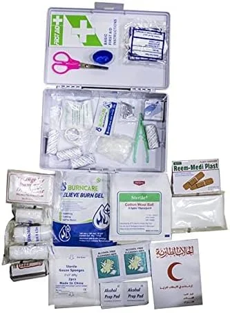 جعبه کمک های اولیه پلاستیکی ABS مدل HFA004، مناسب برای 15 تا 20 نفر، قابل استفاده در خودرو، دفتر کوچک و انبار. جعبه کمک های اولیه