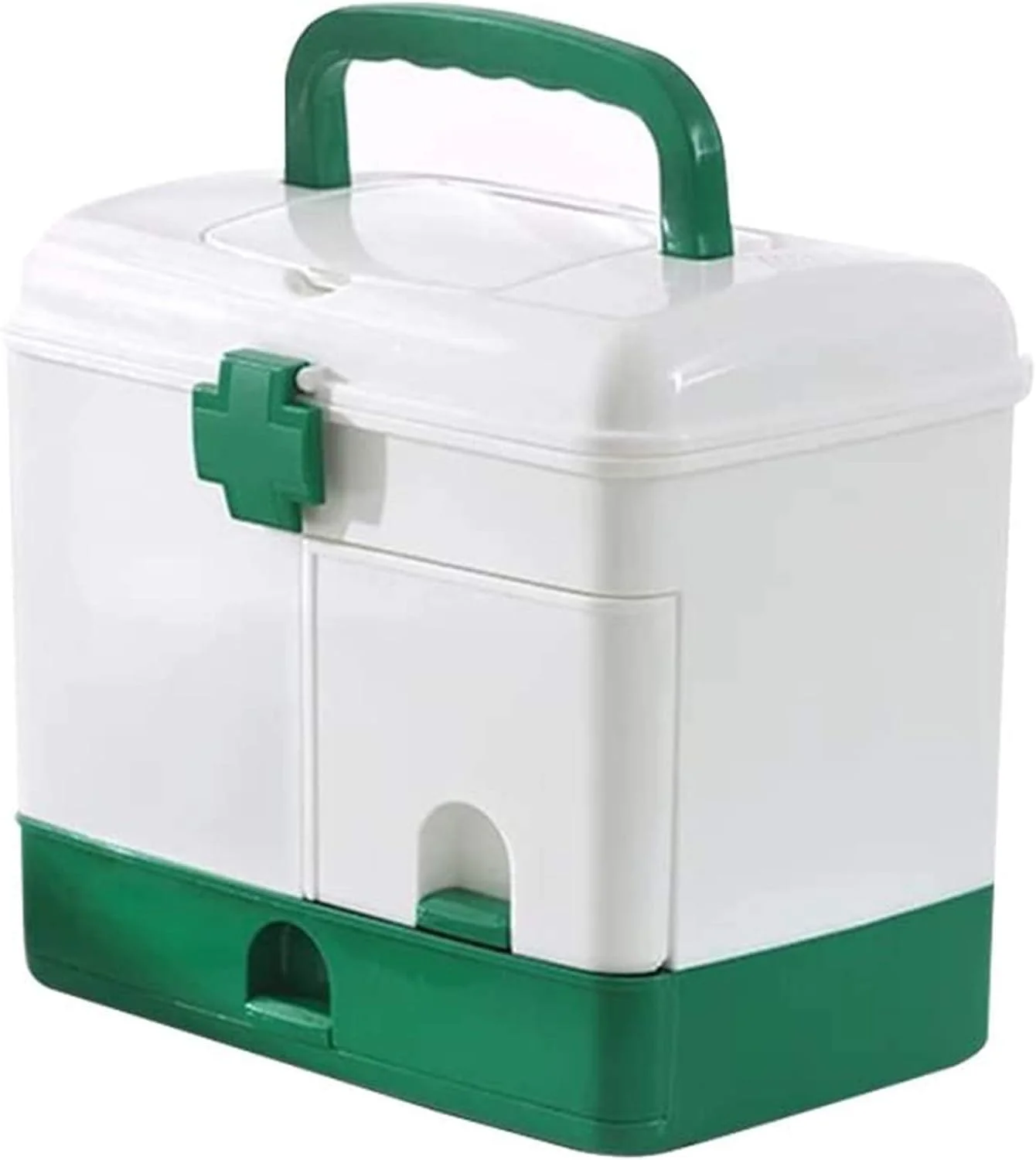 جعبه کمک های اولیه MixColours، طراحی 3 لایه 5 محفظه، جعبه دارویی چند منظوره قابل حمل، جعبه نگهداری دارو خانگی - سبز