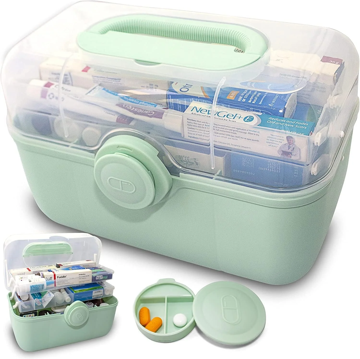 جعبه نگهداری دارو پزشکی پلاستیکی Mofish، جعبه سازمان دهنده داروی شفاف، جعبه کمک های اولیه اضطراری خانگی با محفظه و دسته قابل حمل برای لوازم هنری، صنایع دستی، لوازم آرایشی حمام (سبز، XL) جعبه نگهداری دارو پزشکی پلاستیکی Mofish، جعبه سازمان دهنده داروی شفاف، جعبه کمک های اولیه اضطراری خانگی با محفظه و دسته قابل حمل برای لوازم هنری، صنایع دستی، لوازم آرایشی حمام (سبز، XL)