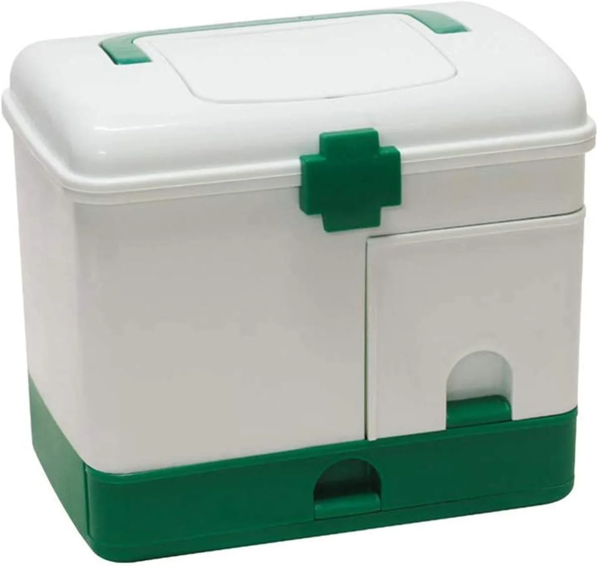 جعبه کمک های اولیه MixColours، طراحی 3 لایه 5 محفظه، جعبه دارویی چند منظوره قابل حمل، جعبه نگهداری دارو خانگی - سبز