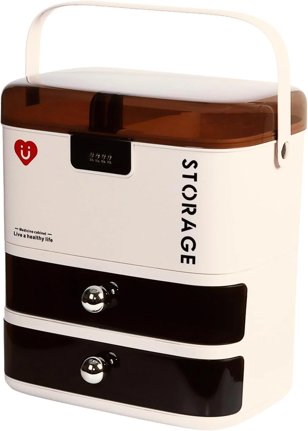 جعبه قفل دار دارو، جعبه نگهداری دارو با ظرفیت بزرگ قابل حمل، طراحی لایه ای پلاستیکی برای کمک های اولیه، جعبه ایمن خانوادگی سازمان دهنده قرص روزانه (دارای کشوی دو لایه) جعبه قفل دار دارو، جعبه نگهداری دارو با ظرفیت بزرگ قابل حمل، طراحی لایه ای پلاستیکی برای کمک های اولیه، جعبه ایمن خانوادگی سازمان دهنده قرص روزانه (دارای کشوی دو لایه)