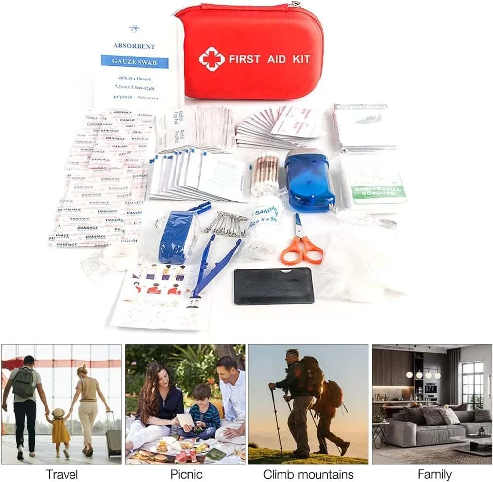 کیف کمک های اولیه، کیف نجات پزشکی، کیف بقا، کیف کمک های اولیه اضطراری جمع و جور، کیف کمک های اولیه کوچک پزشکی اضطراری با کیف ذخیره سازی برای خانه، قایق، مسافرت، خانواده، ماشین، دفتر، 177 قطعه