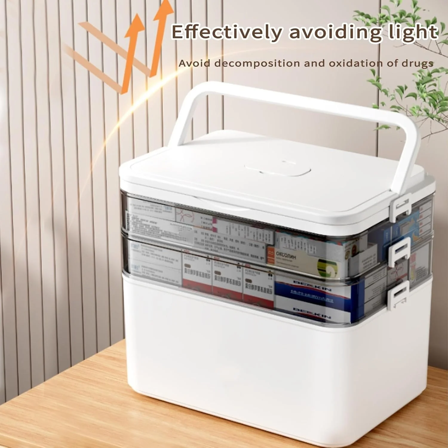 جعبه کمک های اولیه 4 طبقه ORCHID M با جعبه قرص و دسته، سازمان دهنده قابل حمل دارو با ظرفیت بزرگ و ضد رطوبت، جعبه خالی کمک های اولیه برای خانه، خوابگاه، دفتر، مسافرت جعبه کمک های اولیه 4 طبقه ORCHID M با جعبه قرص و دسته، سازمان دهنده قابل حمل دارو با ظرفیت بزرگ و ضد رطوبت، جعبه خالی کمک های اولیه برای خانه، خوابگاه، دفتر، مسافرت