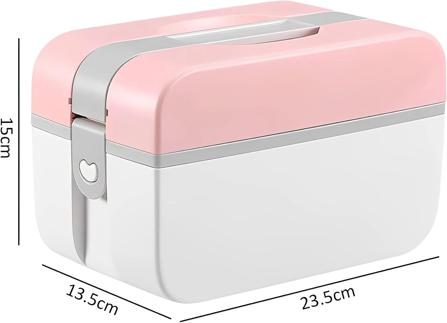 جعبه کمک های اولیه McMola، جعبه نگهداری دارو، جعبه داروی خانگی، سازمان دهنده جعبه کمک های اولیه، صورتی، با محفظه، جعبه نگهداری دارو قابل حمل (سایز: کوچک)