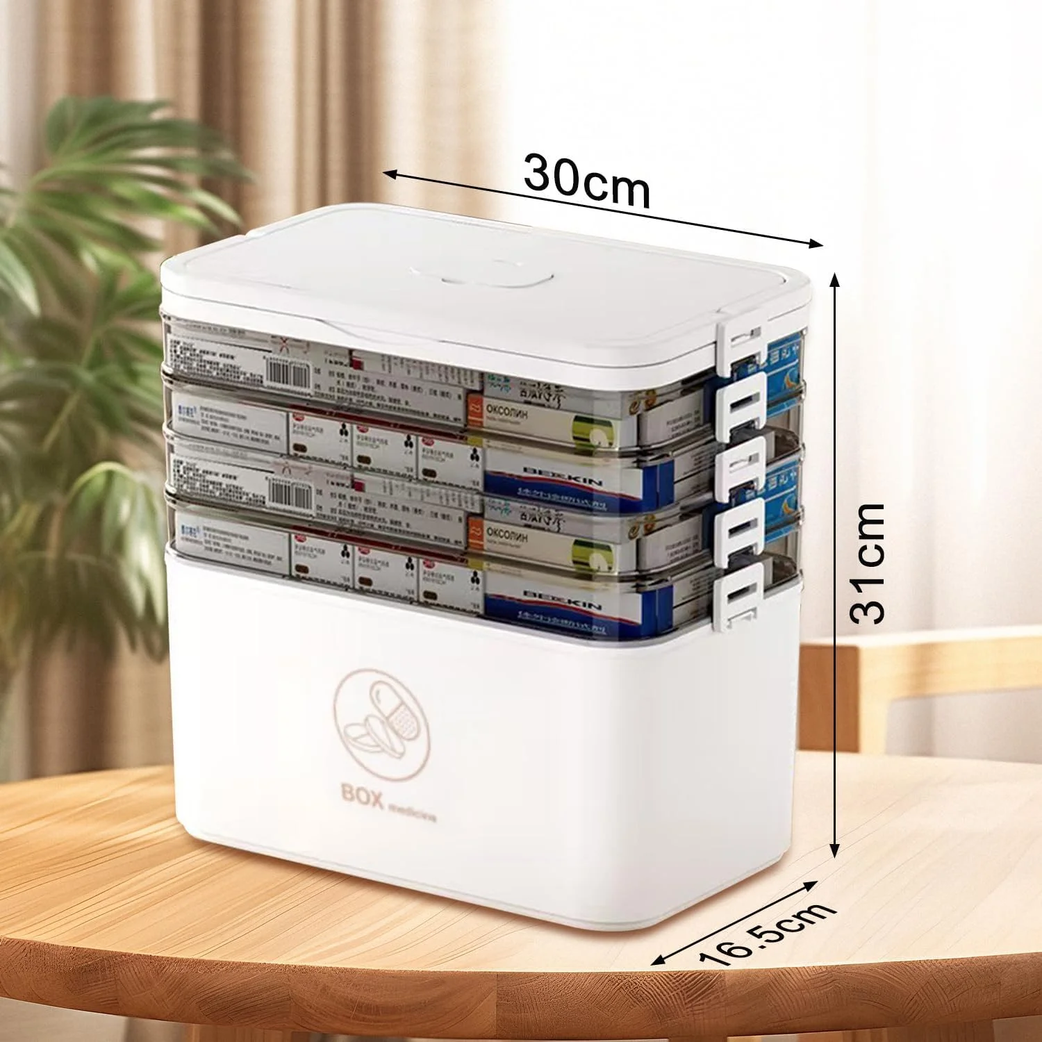 جعبه کمک های اولیه بزرگ 5 طبقه، جعبه کیت کمک های اولیه قابل حمل با دسته برای خانواده، مسافرت و مواقع اضطراری، ظرف نگهداری پلاستیکی جادار برای قرص، لوازم پزشکی و ضروریات جعبه کمک های اولیه بزرگ 5 طبقه، جعبه کیت کمک های اولیه قابل حمل با دسته برای خانواده، مسافرت و مواقع اضطراری، ظرف نگهداری پلاستیکی جادار برای قرص، لوازم پزشکی و ضروریات