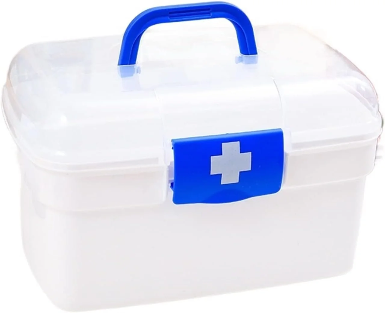 جعبه نگهداری لوسی با ظرفیت بزرگ، جعبه سازمان دهنده داروهای خانوادگی، جعبه کمک های اولیه قابل حمل، جعبه نگهداری دارو، جعبه کیت اضطراری خانواده (اندازه: Hortelé)