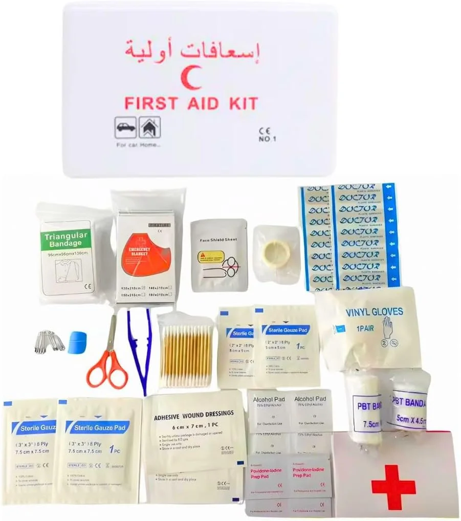 جعبه کمک های اولیه LIMOS، کیت اضطراری پزشکی قابل حمل - لوازم جمع و جور برای مسافرت، خودرو، خانه، دفتر کار - بقا، مراقبت از زخم، باند، گاز استریل، قیچی، موچین جعبه کمک های اولیه LIMOS، کیت اضطراری پزشکی قابل حمل - لوازم جمع و جور برای مسافرت، خودرو، خانه، دفتر کار - بقا، مراقبت از زخم، باند، گاز استریل، قیچی، موچین