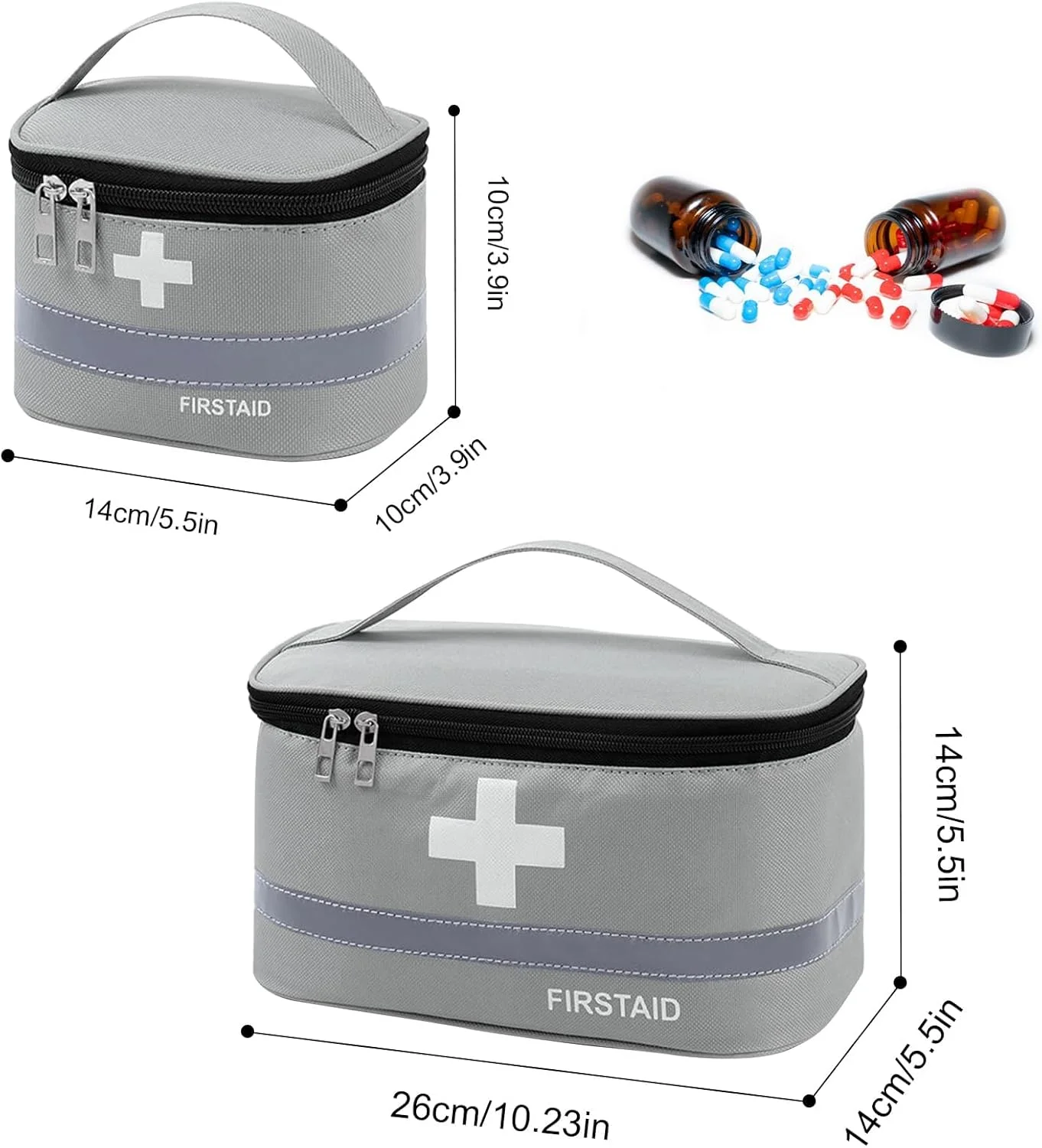 کیف کمک های اولیه KOWVOWZ، 2 عددی، کیف های خالی جعبه کمک های اولیه، کیف حمل دارویی قابل حمل با دسته برای خانه، مسافرت، کمپینگ اضطراری در فضای باز، اداره کیف کمک های اولیه KOWVOWZ، 2 عددی، کیف های خالی جعبه کمک های اولیه، کیف حمل دارویی قابل حمل با دسته برای خانه، مسافرت، کمپینگ اضطراری در فضای باز، اداره