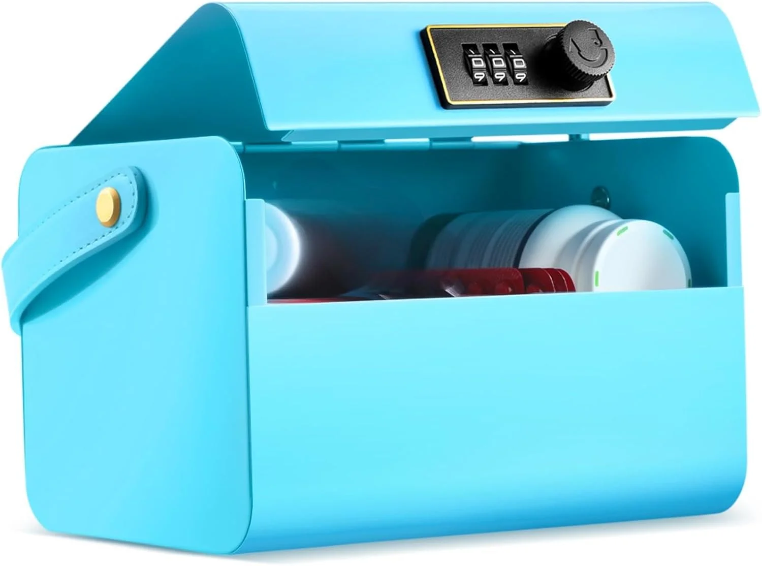 جعبه نگهداری قفل دار، گاوصندوق کابینت امنیتی با کد برای مواد غذایی قفل شده، ظرف تنقلات برای خانه، یخچال، سازماندهی اداری هدیه مسافرتی (آبی) جعبه نگهداری قفل دار، گاوصندوق کابینت امنیتی با کد برای مواد غذایی قفل شده، ظرف تنقلات برای خانه، یخچال، سازماندهی اداری هدیه مسافرتی (آبی)