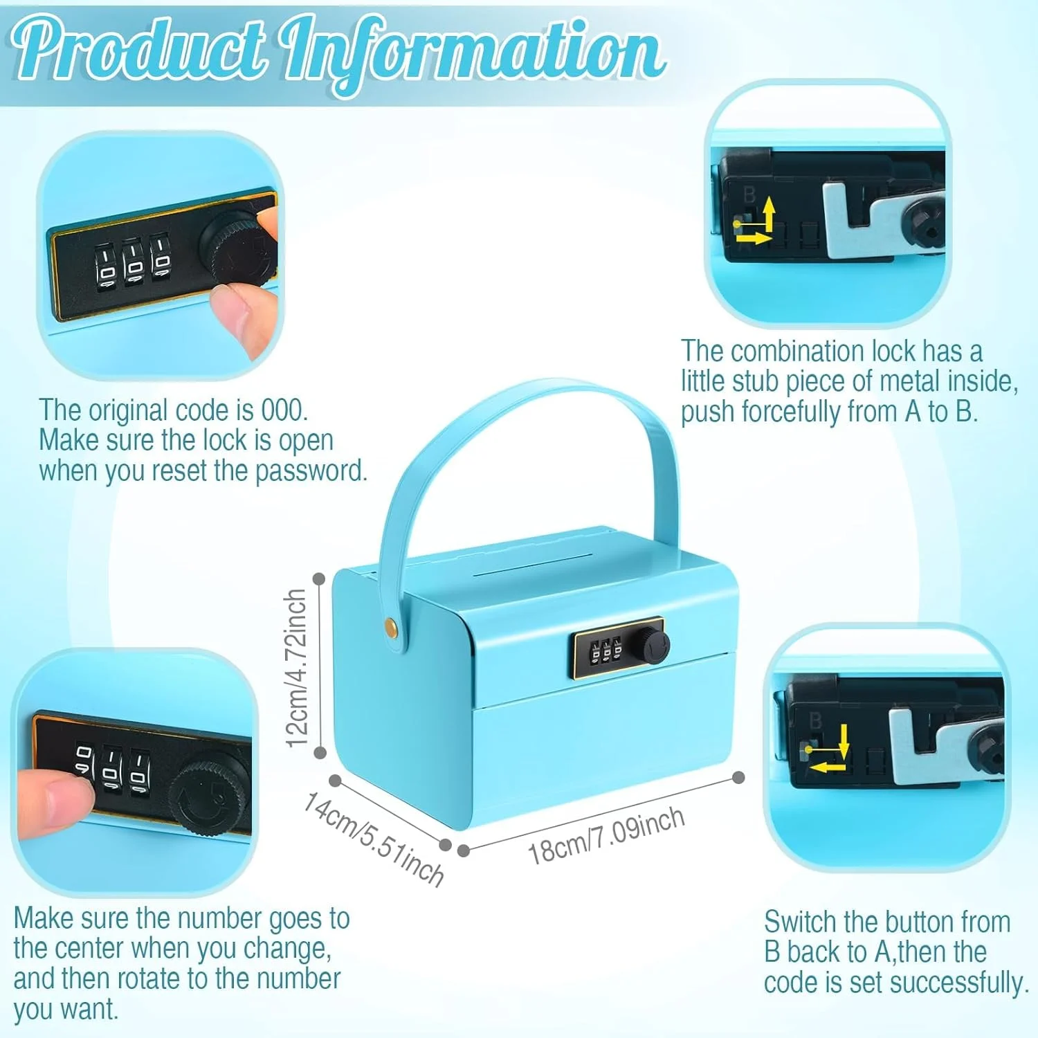 جعبه نگهداری قفل دار، گاوصندوق کابینت امنیتی با کد برای مواد غذایی قفل شده، ظرف تنقلات برای خانه، یخچال، سازماندهی اداری هدیه مسافرتی (آبی) جعبه نگهداری قفل دار، گاوصندوق کابینت امنیتی با کد برای مواد غذایی قفل شده، ظرف تنقلات برای خانه، یخچال، سازماندهی اداری هدیه مسافرتی (آبی)
