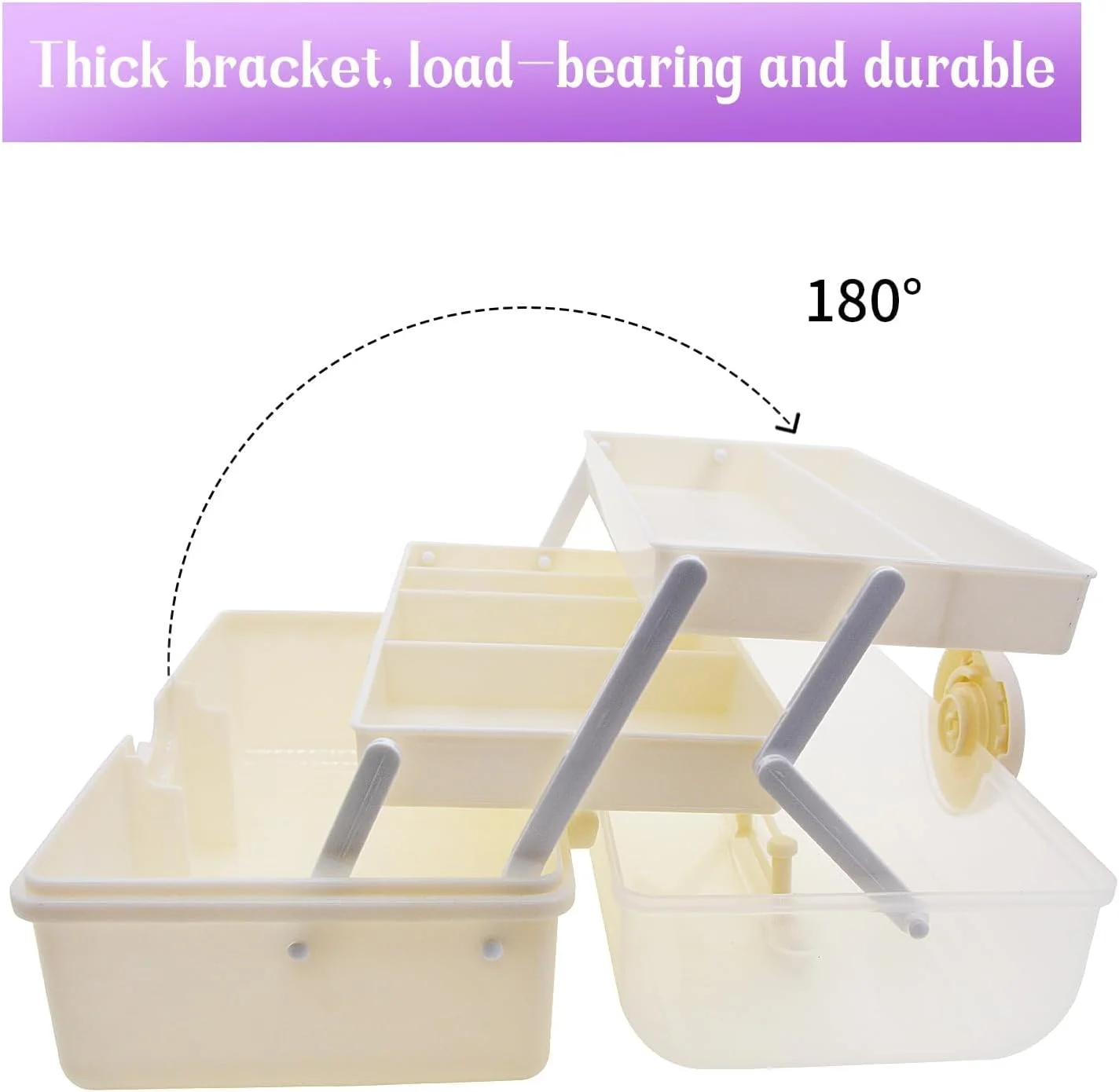 جعبه نظم دهنده لوازم پزشکی KASTWAVE، جعبه نگهداری چند منظوره 3 لایه 14 اینچی، جعبه کمک های اولیه پلاستیکی شفاف خالی، جعبه ابزار پلاستیکی/جعبه نگهداری دارو/جعبه خیاطی با 2 سینی (بزرگ)