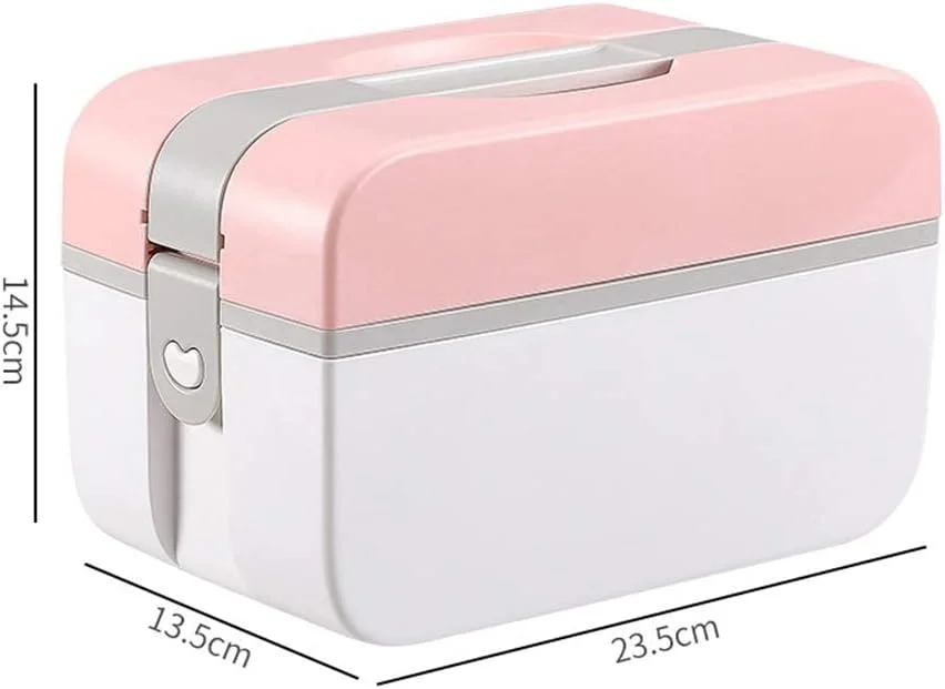 KASTWAVE Medicine Storage Box, Cute Large-capacity Family Medicine Box Container with Buckle Lock Portable Medication Storage Organizer Double layer Plastic Cabinet Empty Home First Aid Box KASTWAVE Medicine Storage Box, Cute Large-capacity Family Medicine Box Container with Buckle Lock Portable Medication Storage Organizer Double layer Plastic Cabinet Empty Home First Aid Box