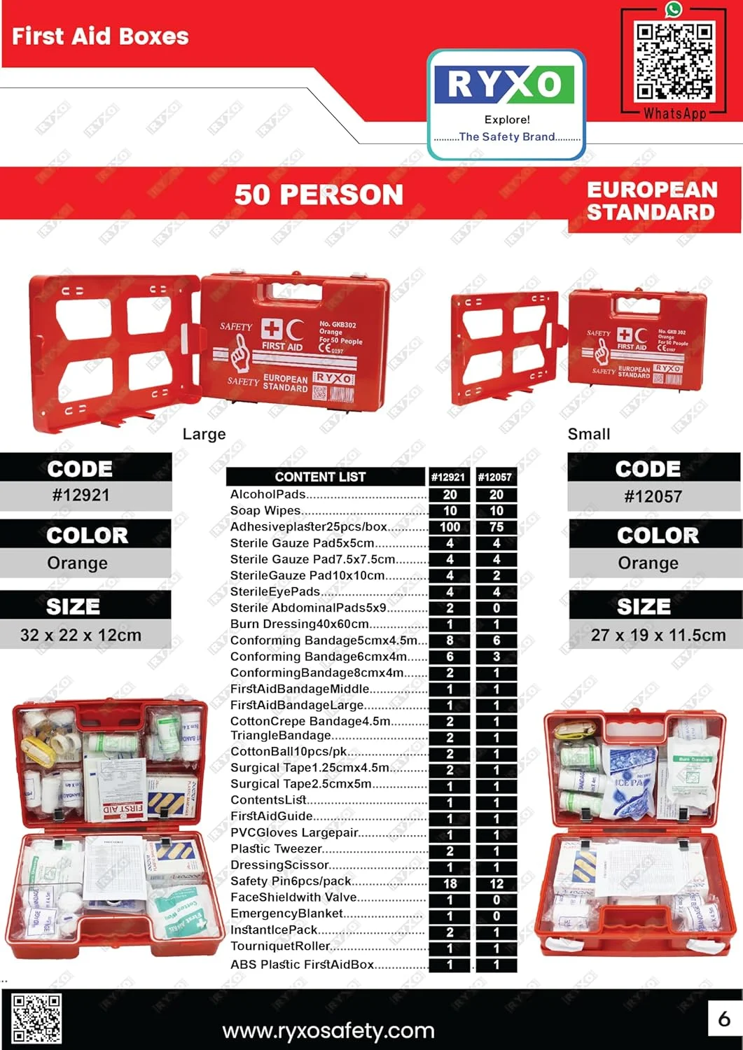 FIRST AID KIT - 50 PERSON (SMALL) |ABS HEAVY DUTY PLASTIC |WITH WALL MOUNTED BRACKET & WALL STICKER | ORANGE |EUROPEAN STANDARD | RYXO SAFETY | CLEARWAY FIRST AID KIT - 50 PERSON (SMALL) |ABS HEAVY DUTY PLASTIC |WITH WALL MOUNTED BRACKET & WALL STICKER | ORANGE |EUROPEAN STANDARD | RYXO SAFETY | CLEARWAY