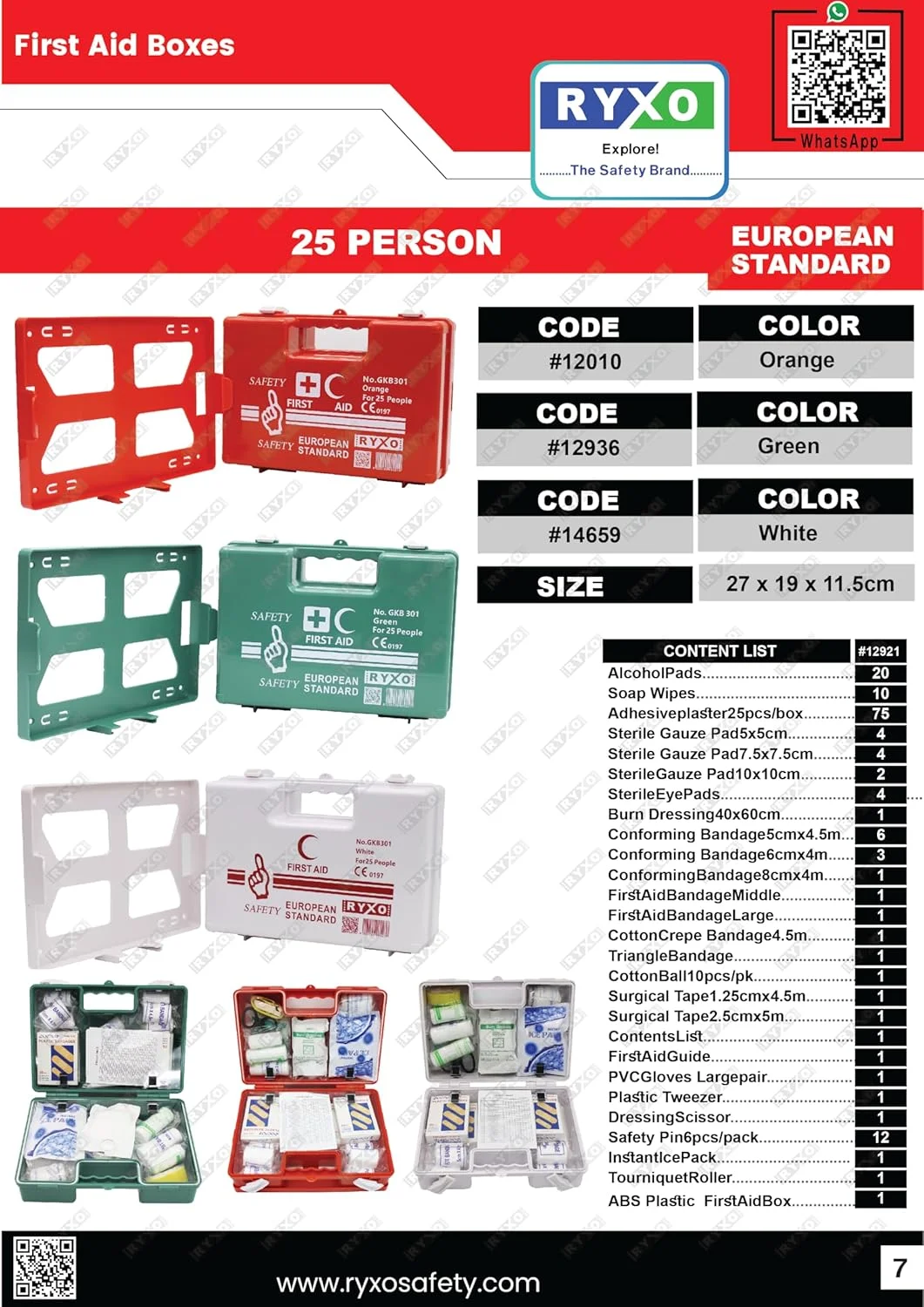 FIRST AID KIT - 25 PERSON (SMALL) |ABS HEAVY DUTY PLASTIC |WITH WALL MOUNTED BRACKET & WALL STICKER | ORANGE | EUROPEAN STANDARD | RYXO SAFETY | CLEARWAY FIRST AID KIT - 25 PERSON (SMALL) |ABS HEAVY DUTY PLASTIC |WITH WALL MOUNTED BRACKET & WALL STICKER | ORANGE | EUROPEAN STANDARD | RYXO SAFETY | CLEARWAY
