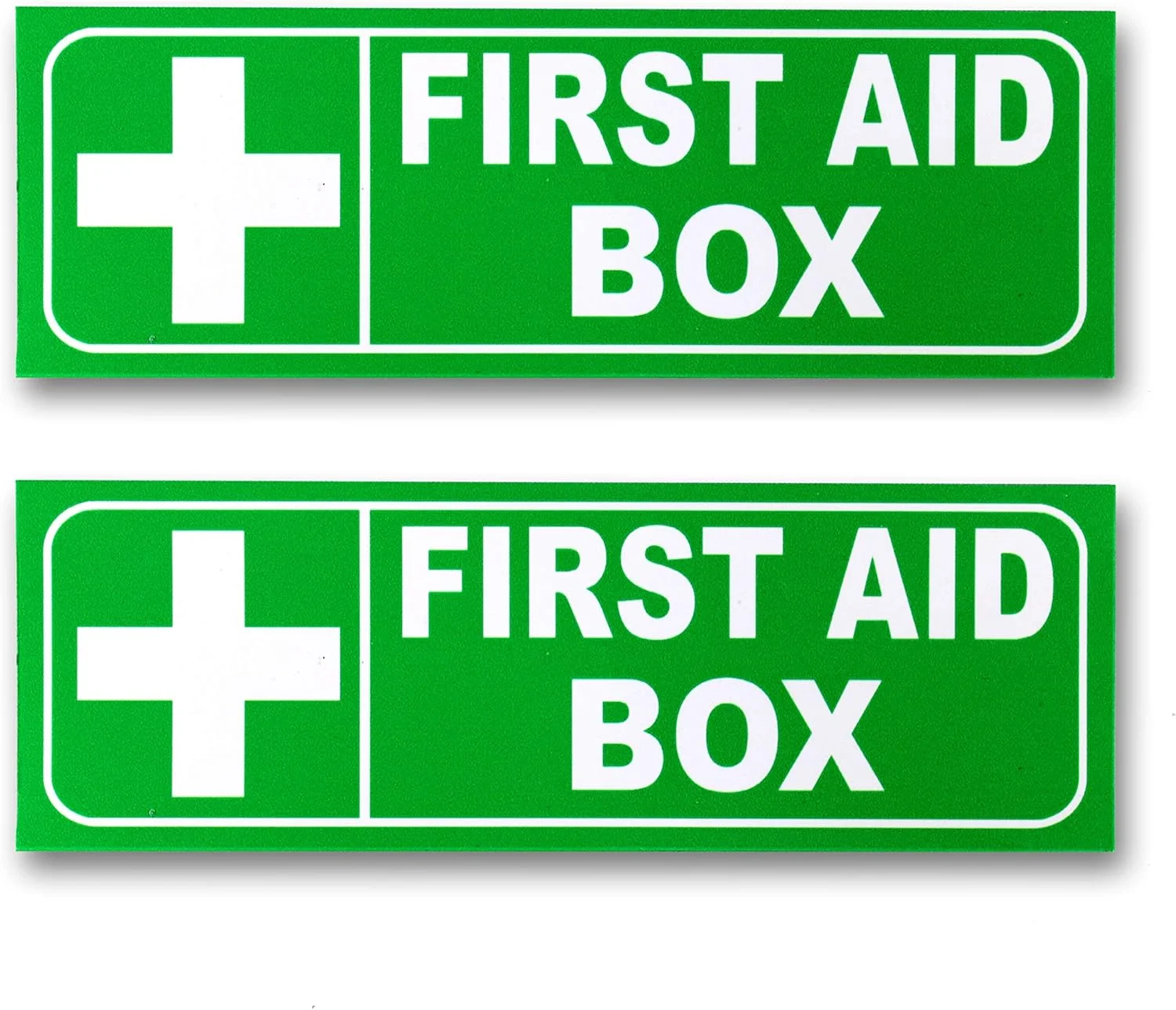 eSplanade First Aid Box Sign Sticker Decal - Easy to Mount Weather Resistant Long Lasting Ink Size (9" x 3")