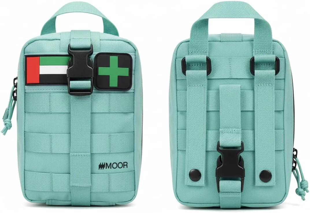 کیف کمک های اولیه مور خالی - سازمان دهنده بقا و پزشکی جمع و جور با محفظه، بادوام، سبک وزن و قابل حمل برای تجهیزات اضطراری، کمپینگ، مسافرت و ماجراجویی در فضای باز (سبز روشن) فقط کیف