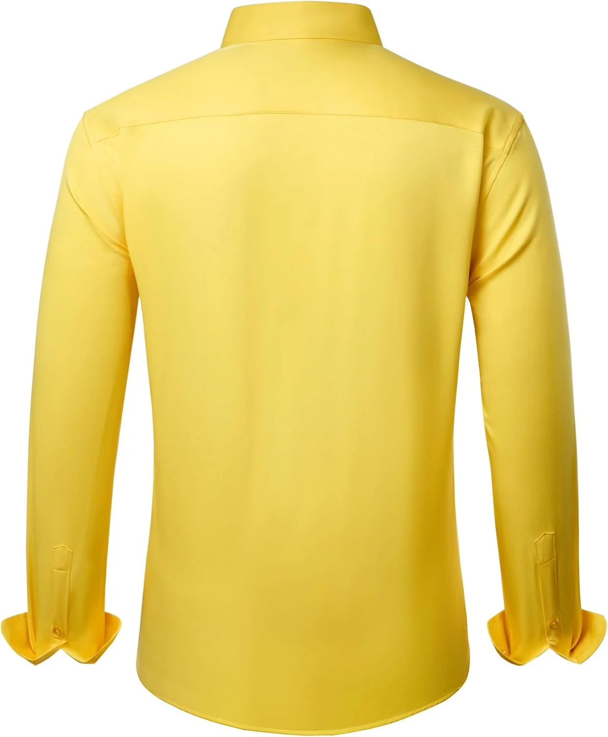 پیراهن مردانه J.VER، آستین بلند، کشی، ضد چروک، رسمی، مناسب برای کار، دکمه دار، زرد روشن، L