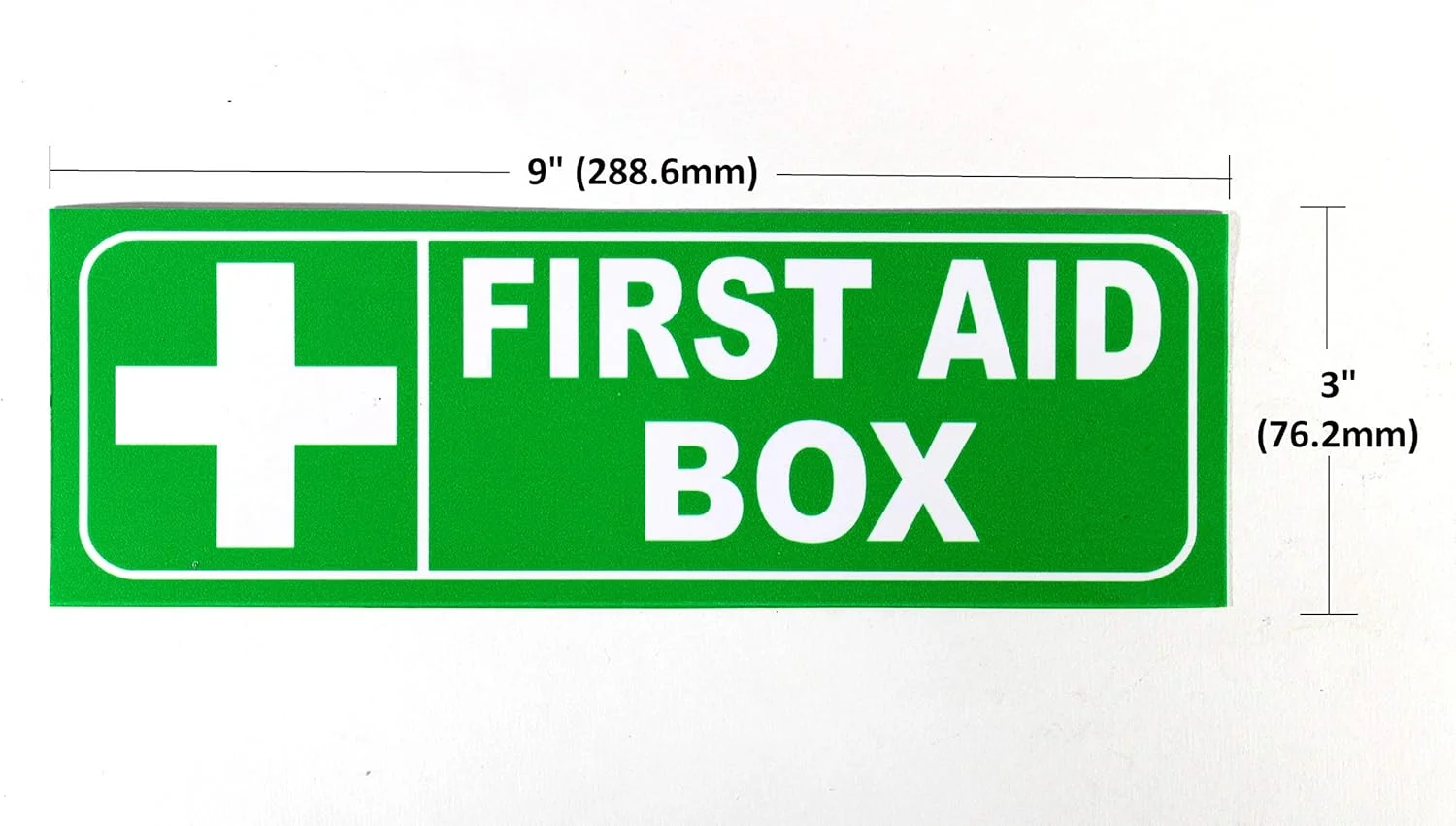 eSplanade First Aid Box Sign Sticker Decal - Easy to Mount Weather Resistant Long Lasting Ink Size (9" x 3")
