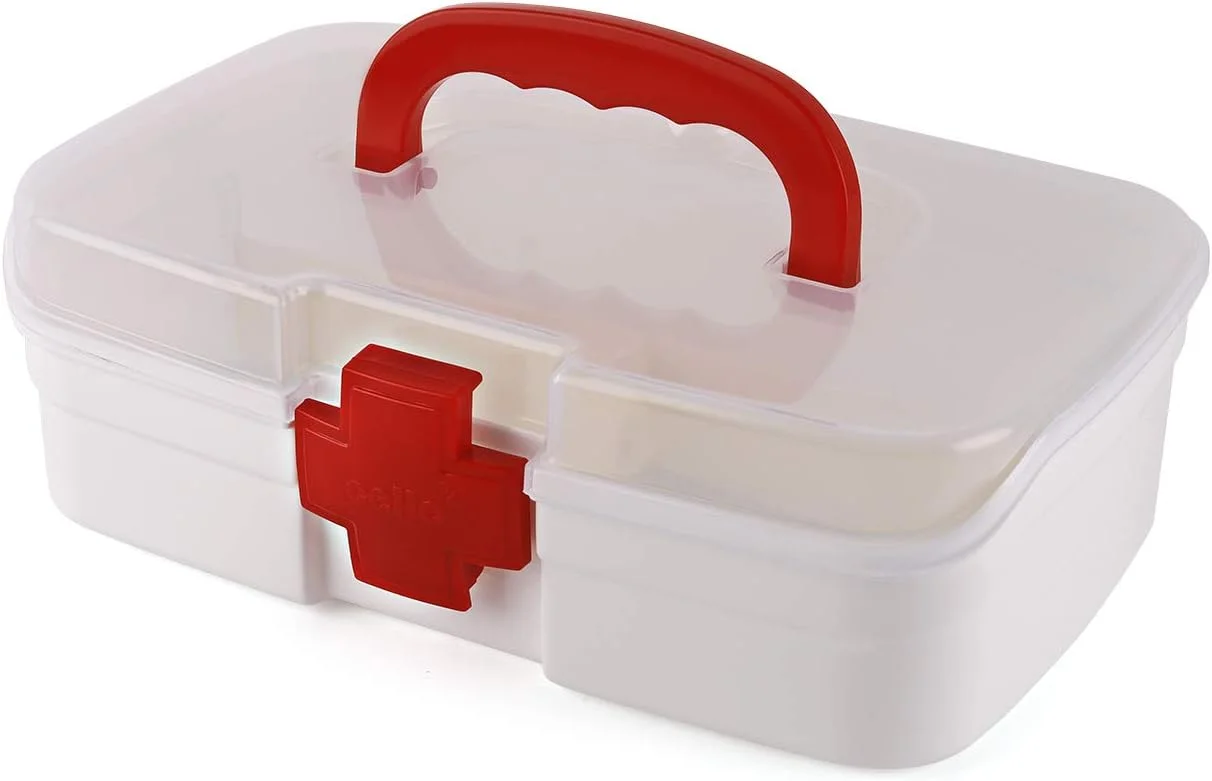 Cello Medico Small First Aid Box | BPA-Free Emergency Indoor Outdoor Medical Utility Cabinet Organizer | Light Weight & Portable Handle | Plastic Medical Box | Transparent Cello Medico Small First Aid Box | BPA-Free Emergency Indoor Outdoor Medical Utility Cabinet Organizer | Light Weight & Portable Handle | Plastic Medical Box | Transparent