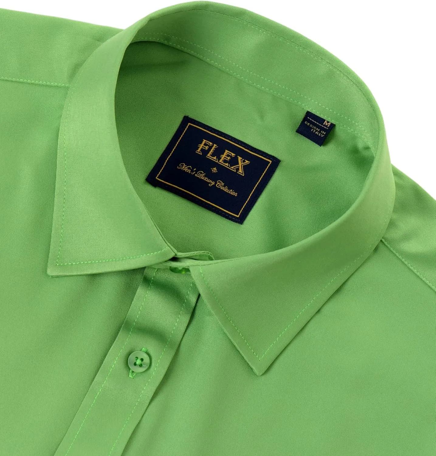 پیراهن مردانه J.VER، آستین بلند، کشی، ضد چروک، رسمی، مناسب برای کار، دکمه دار، سبز چمنی، سایز S