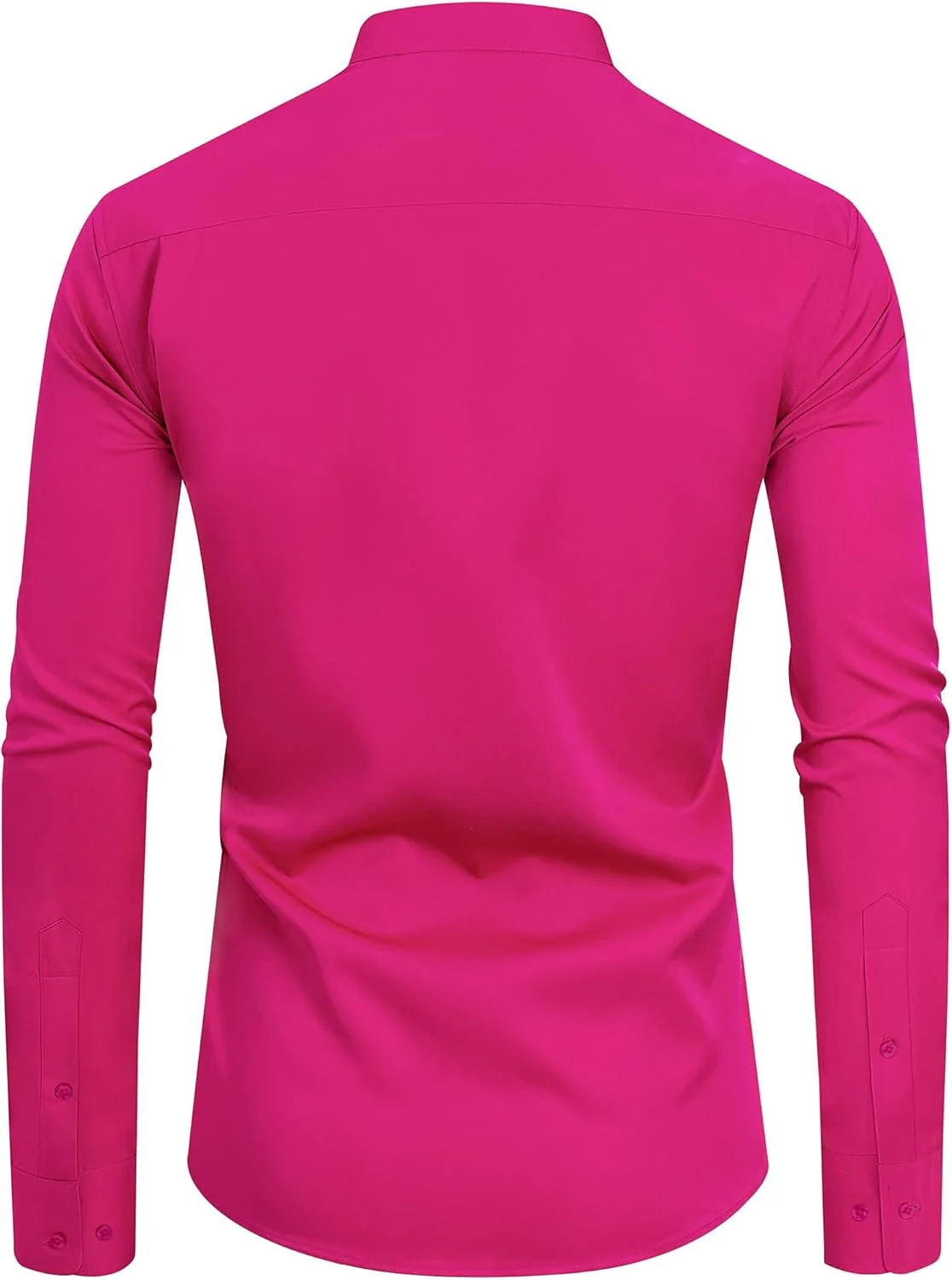 پیراهن مردانه یقه دیپلمات J.VER، آستین بلند، دکمه دار، یقه کشی، بدون یقه، دارای جیب، قرمز گل رز، L