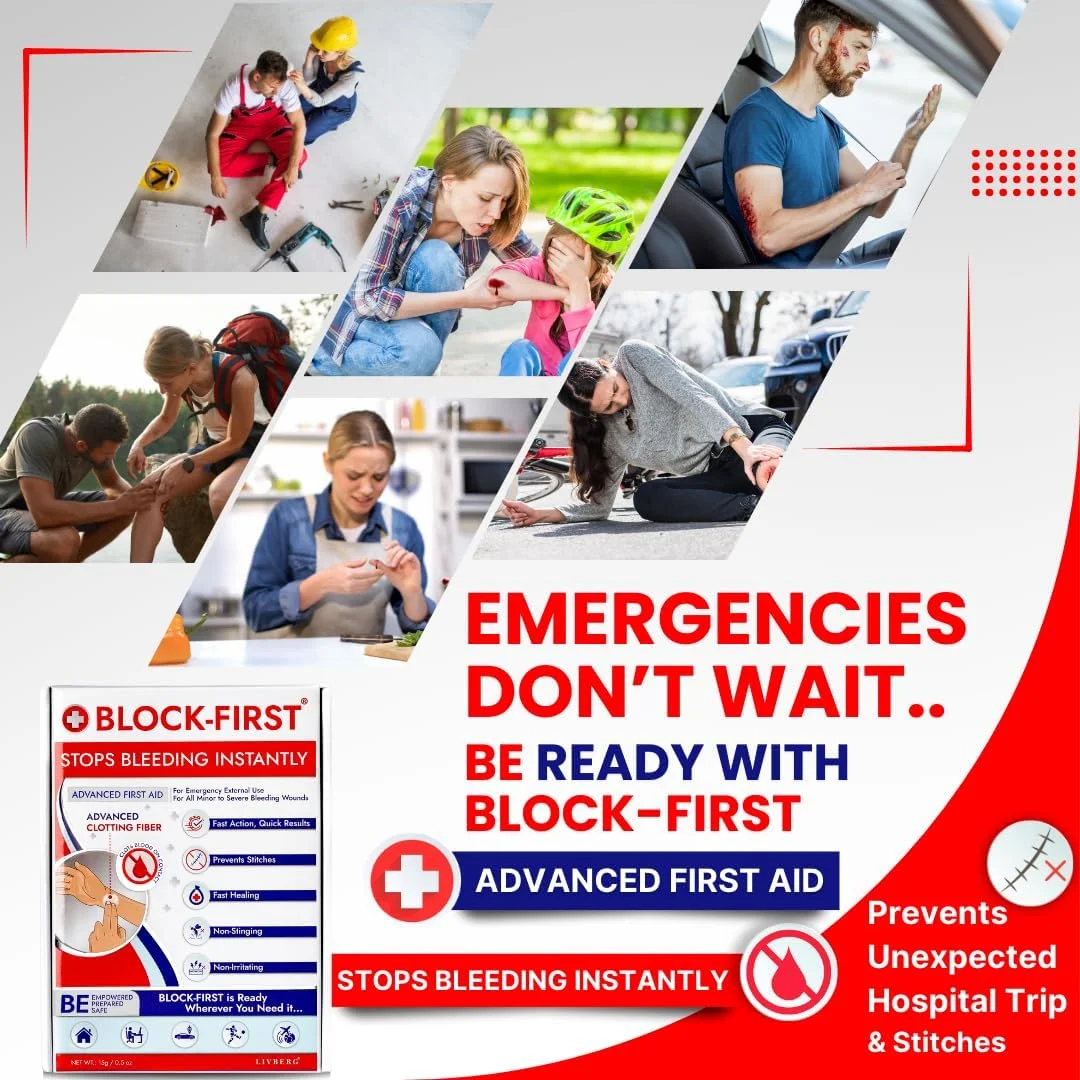 جعبه کمک های اولیه پیشرفته BLOCK-FIRST - بند آوردن فوری خونریزی و جلوگیری از بخیه، جعبه کمک های اولیه اضطراری برای خانه، دفتر، مسافرت، ماشین، ورزش، فضای باز، بسته چند منظوره برای بریدگی، زخم و جراحات جعبه کمک های اولیه پیشرفته BLOCK-FIRST - بند آوردن فوری خونریزی و جلوگیری از بخیه، جعبه کمک های اولیه اضطراری برای خانه، دفتر، مسافرت، ماشین، ورزش، فضای باز، بسته چند منظوره برای بریدگی، زخم و جراحات