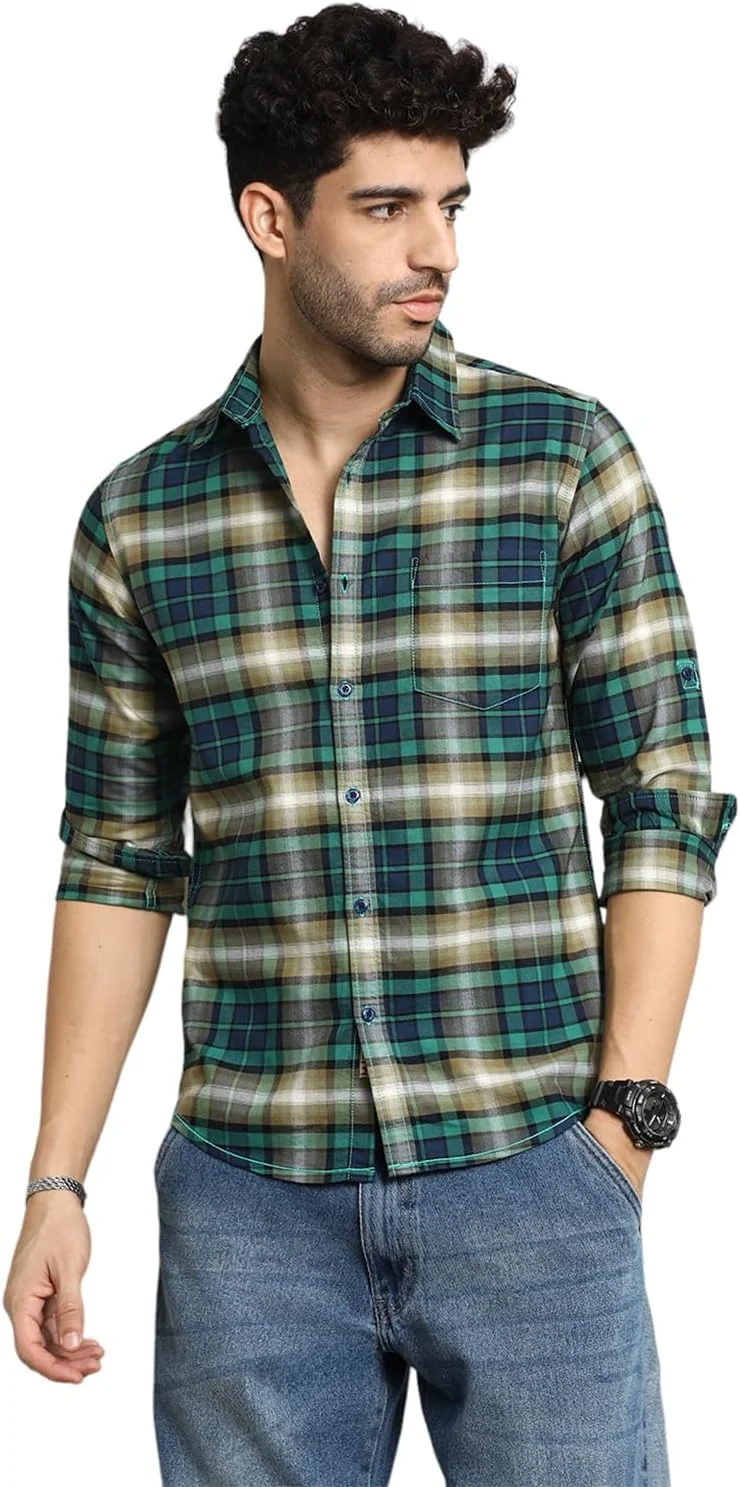 پیراهن مردانه HIGH STAR با طرح هندسی و برش معمولی