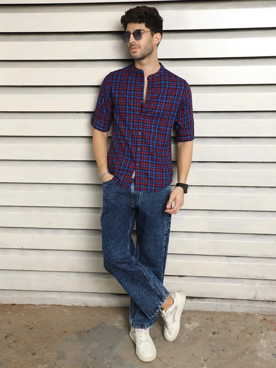 پیراهن مردانه HIGH STAR با طرح هندسی و برش معمولی