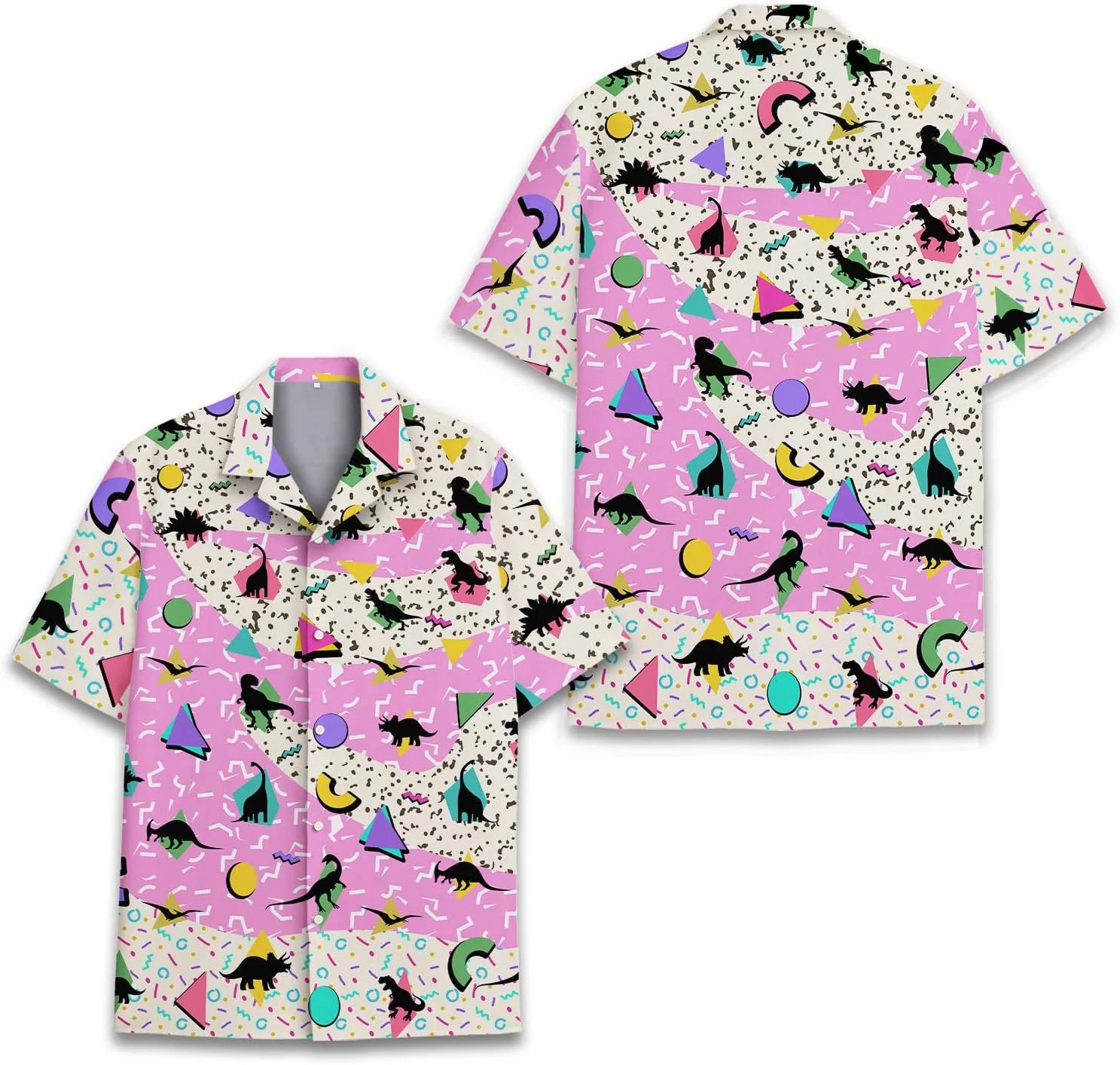 پیراهن هاوایی آدم فضایی نئونی HIHI GLOBAL برای مردان و زنان، پیراهن آستین کوتاه دکمه دار آدم فضایی