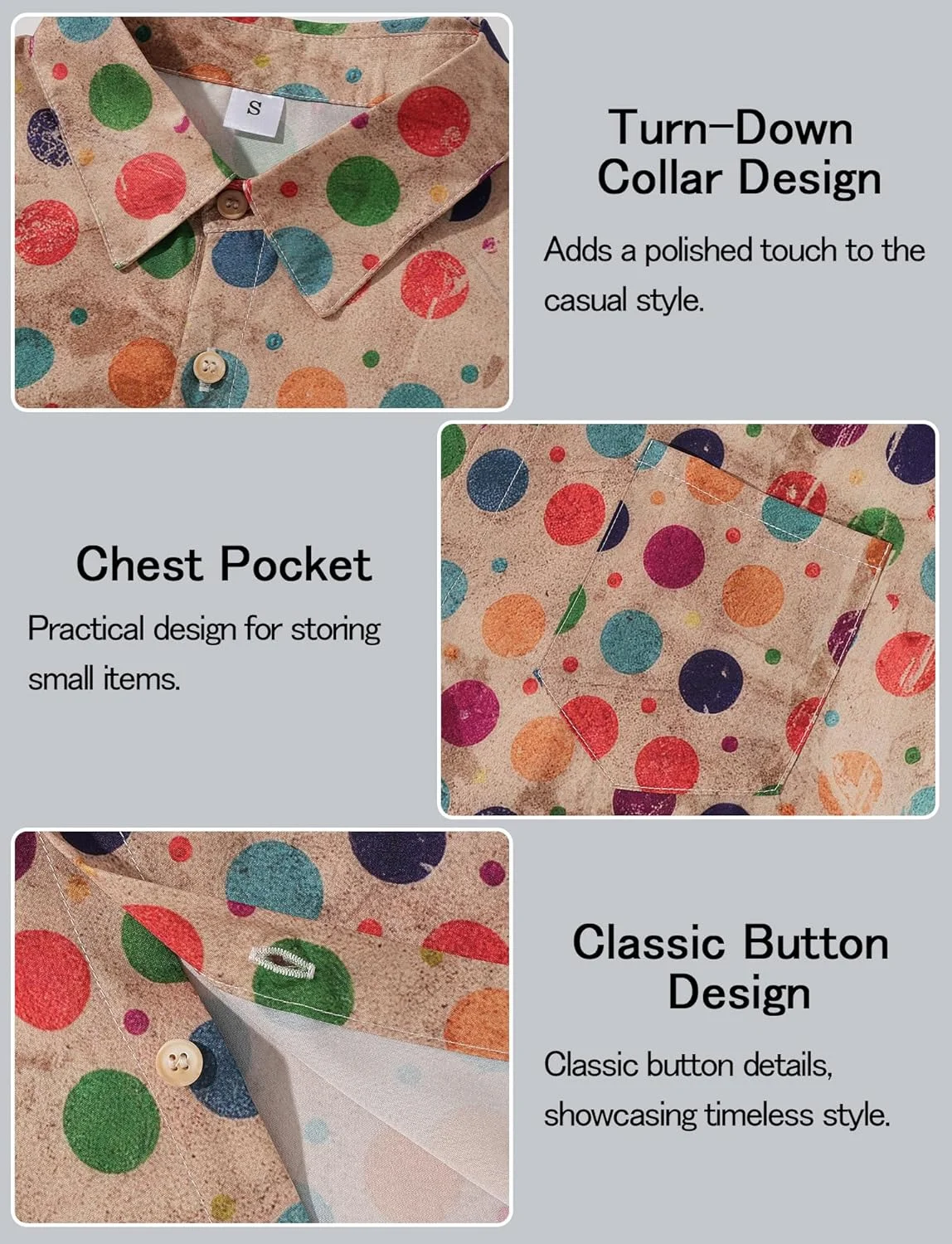 پیراهن مردانه هاوایی SEAUR آستین کوتاه جیب دار طرح تابستانی دکمه دار ساحلی